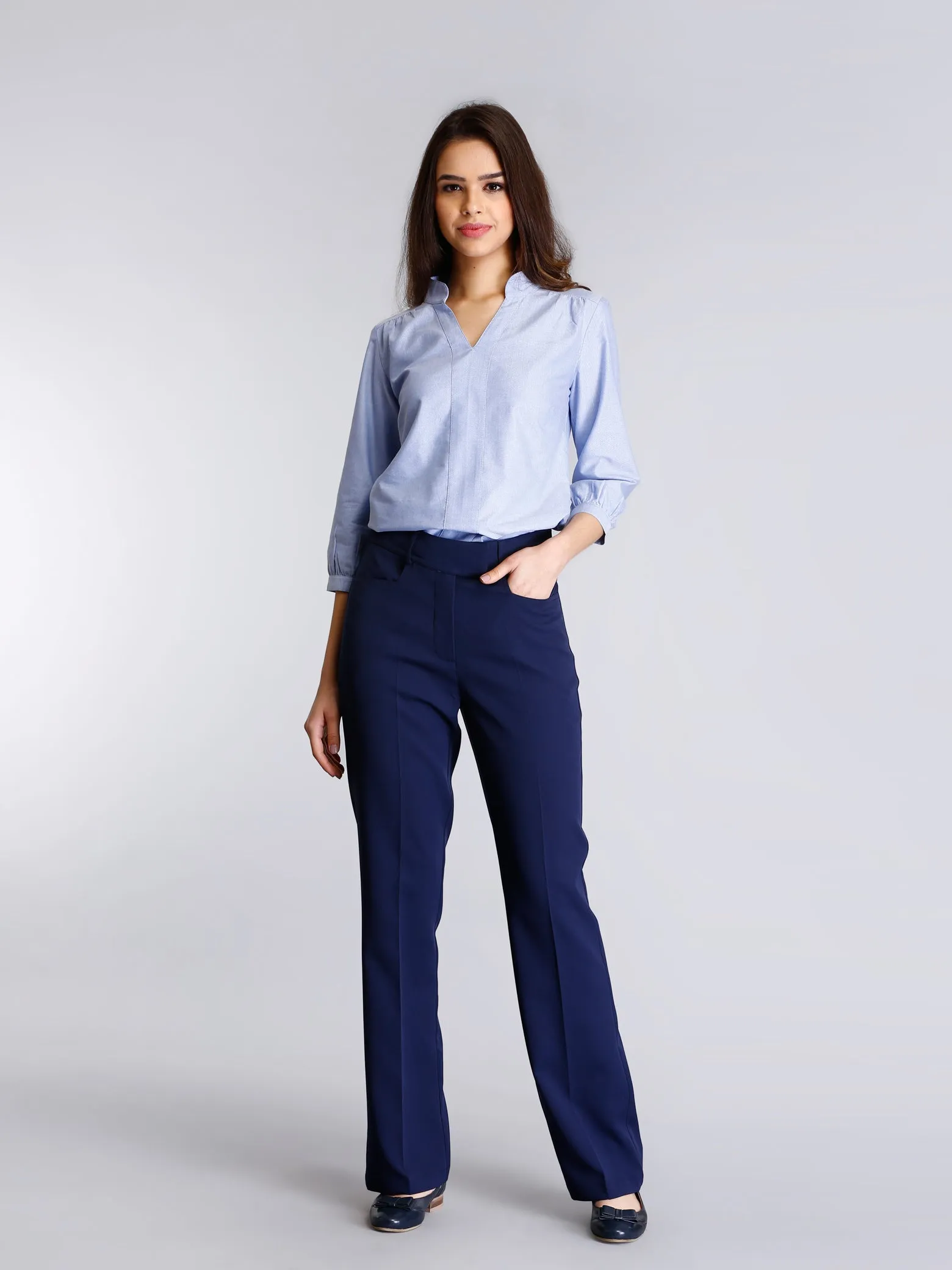 High Waist Pants - Navy