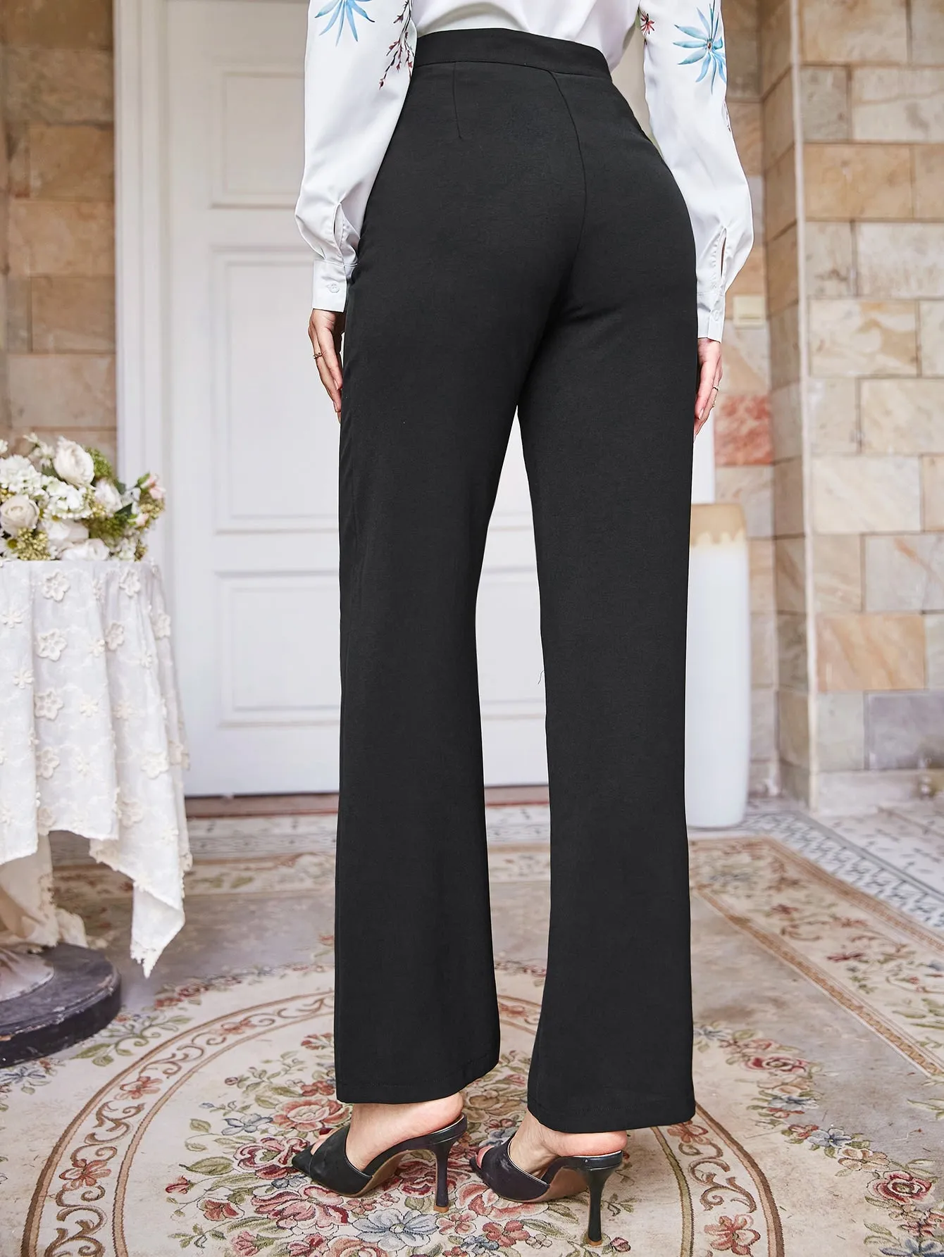 High Waist Split Hem Pants