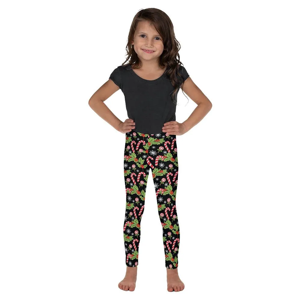 Holly Leaves with Berries Kid's Leggings