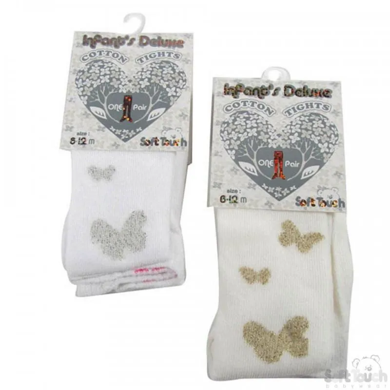 Infant Metallic Butterflies Gift Tights 0-24 months