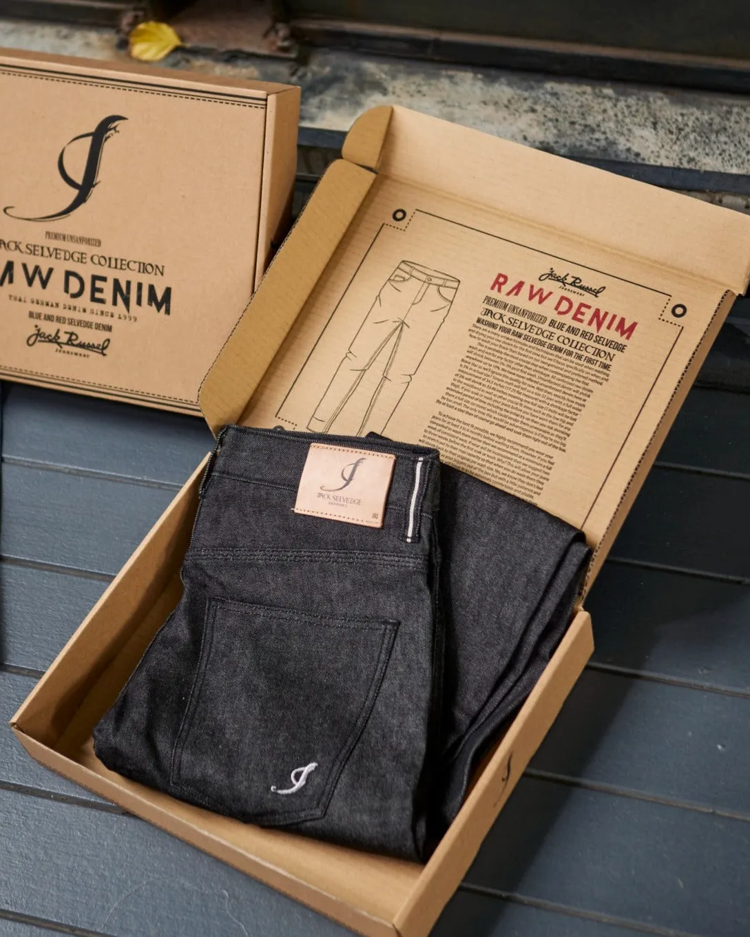 Jack Russel - Men Jeans - Meisterwerk J-RIM3 Slim Fit Black & Red Selvedge Unsanforized