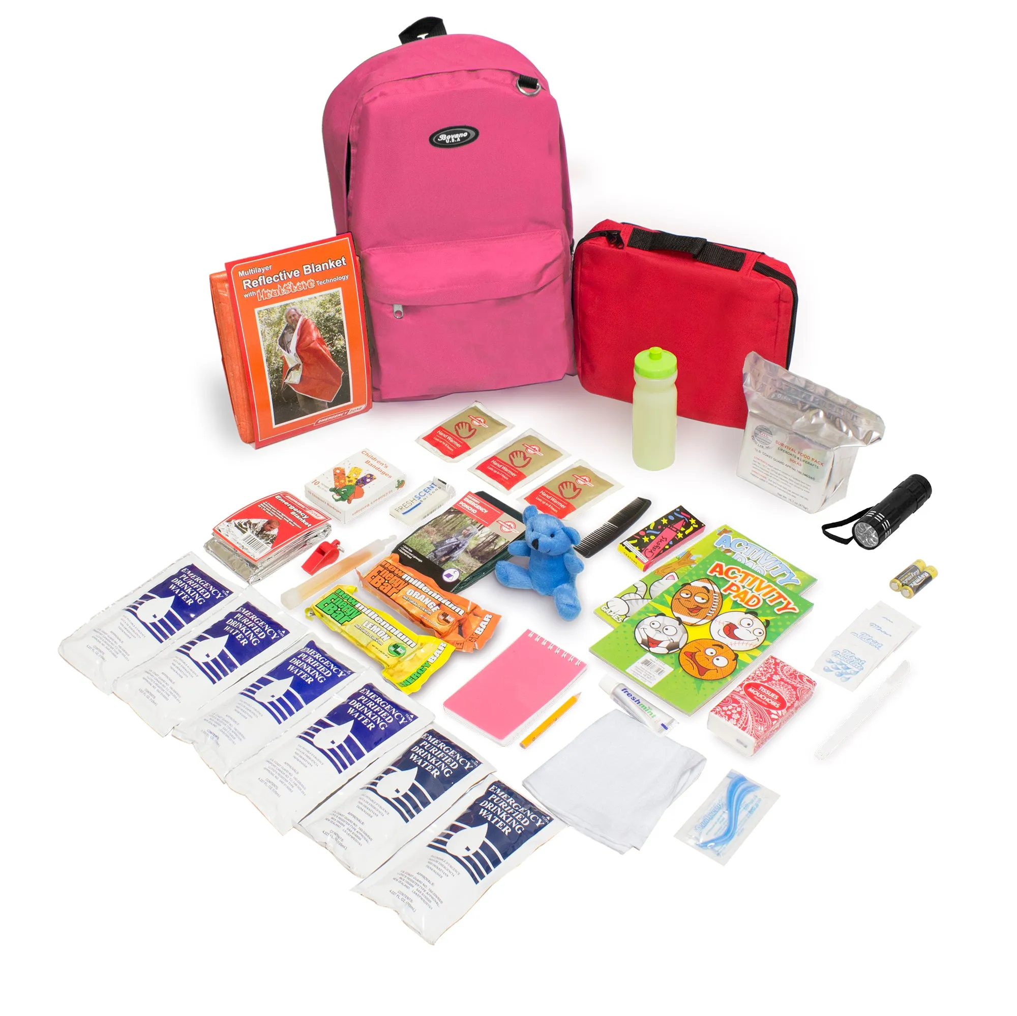 Keep-Me-Safe Children's 72 Hour Survival Kit: Color Options Available