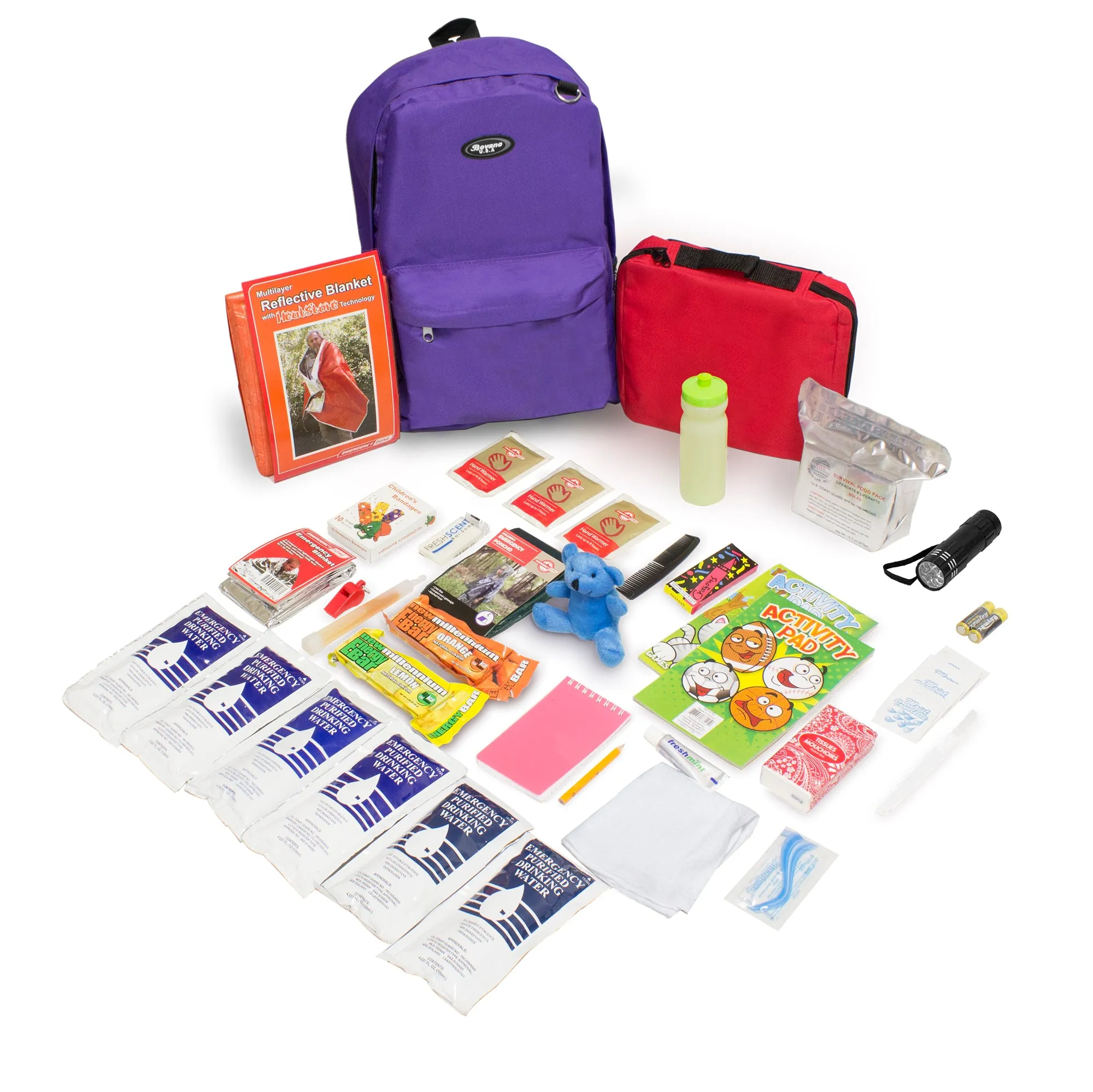 Keep-Me-Safe Children's 72 Hour Survival Kit: Color Options Available