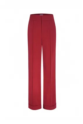 Kendra Straight High Waist Twill Floor Length Pants