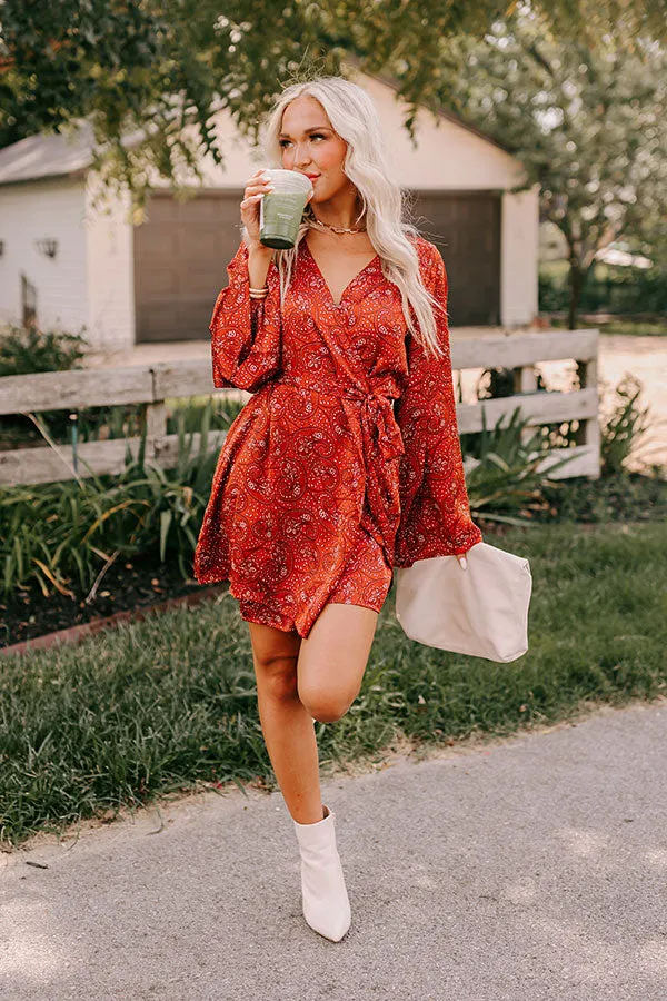 London Landscape Floral Wrap Dress