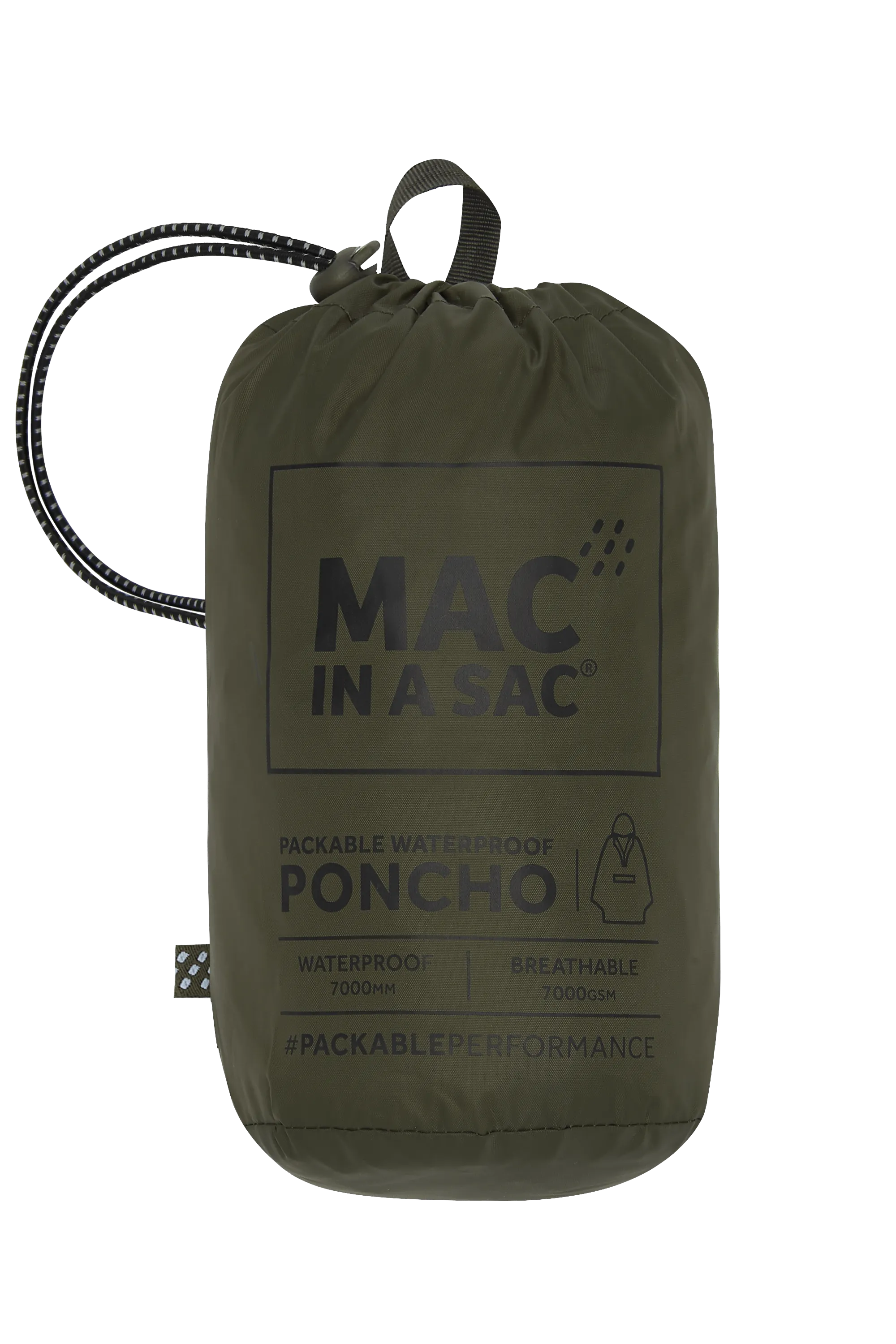 Mac In A Sac Packable Waterproof Unisex Poncho - Khaki