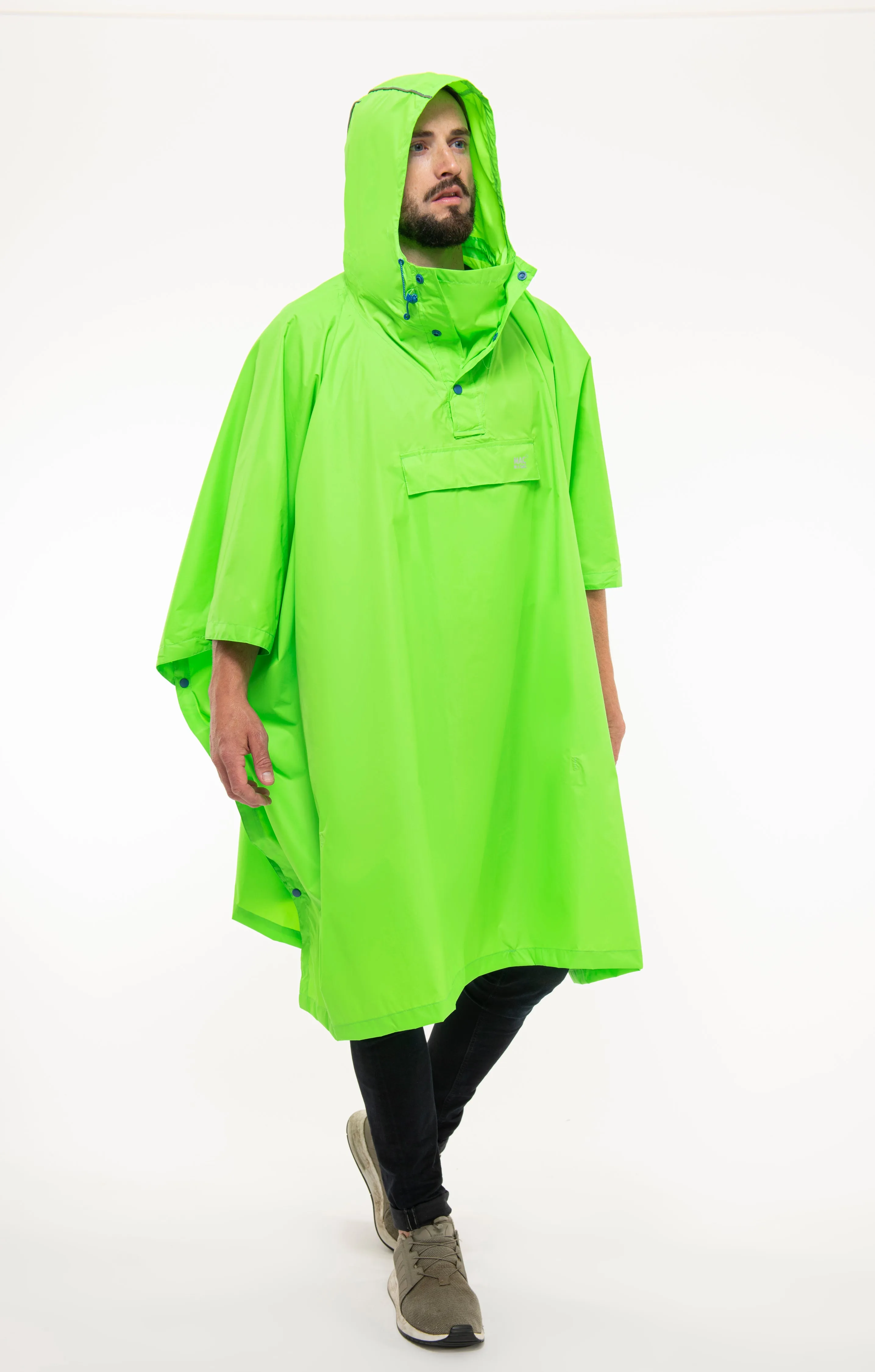 Mac In A Sac Packable Waterproof Unisex Poncho - Neon Green