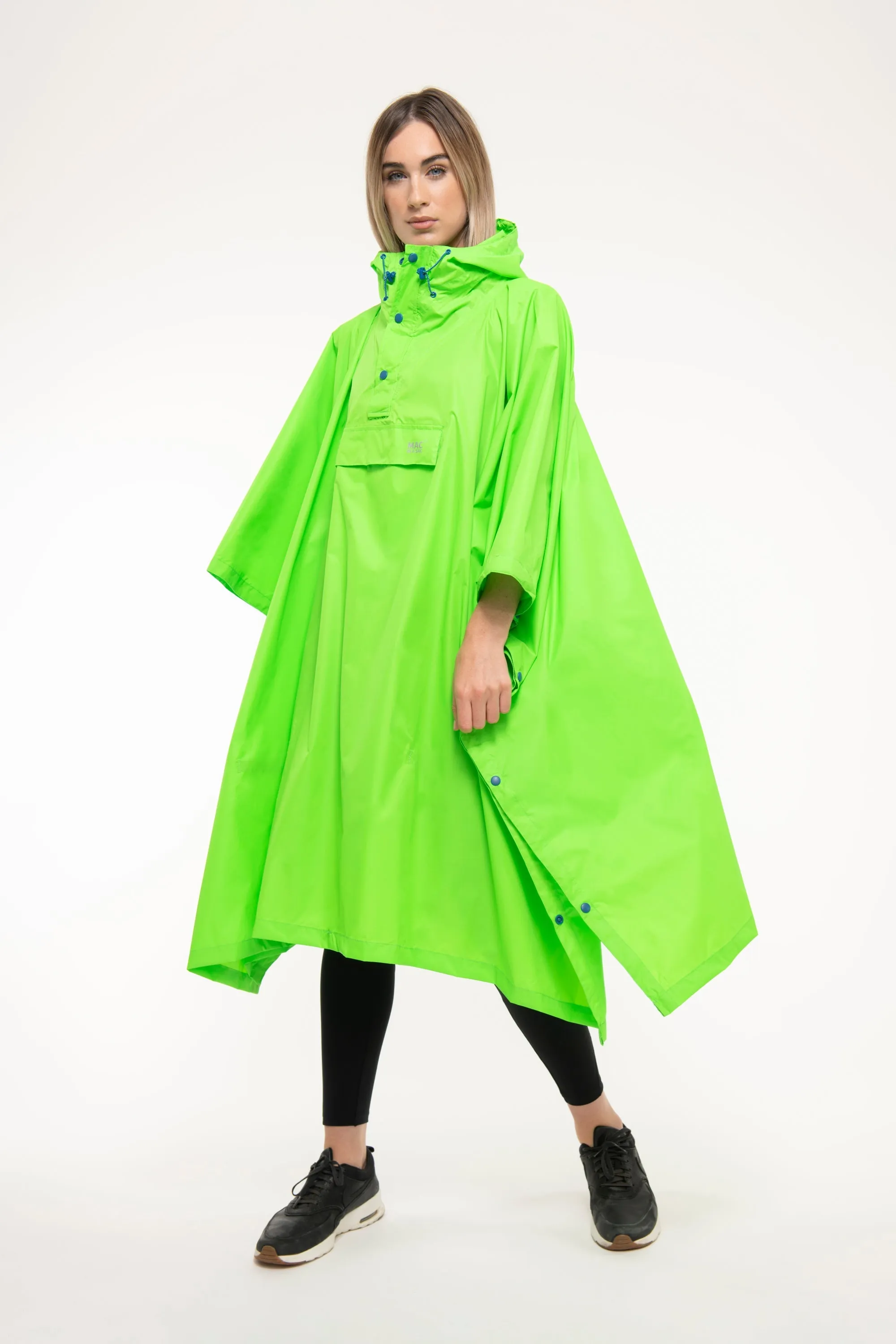 Mac In A Sac Packable Waterproof Unisex Poncho - Neon Green