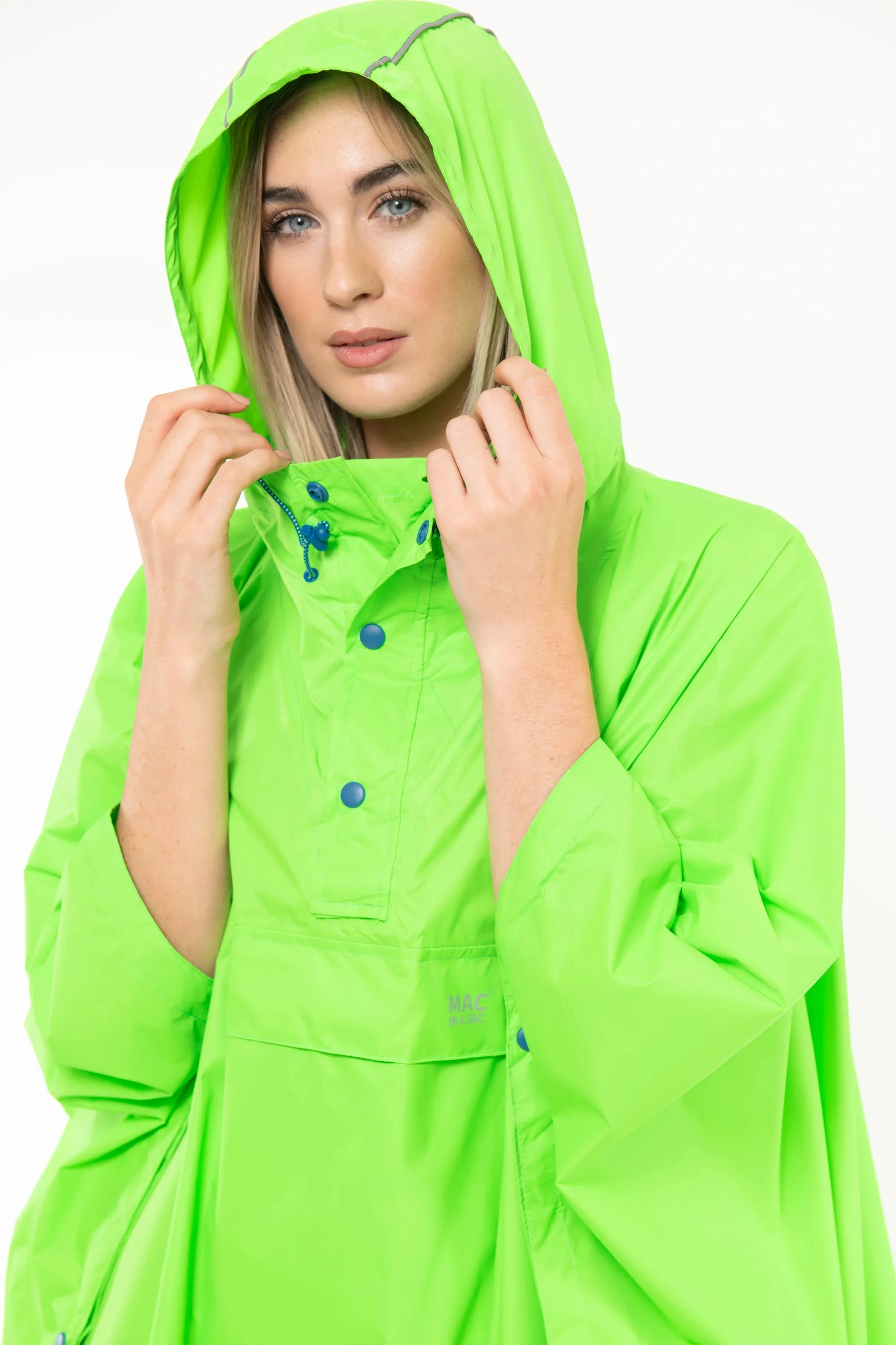 Mac In A Sac Packable Waterproof Unisex Poncho - Neon Green