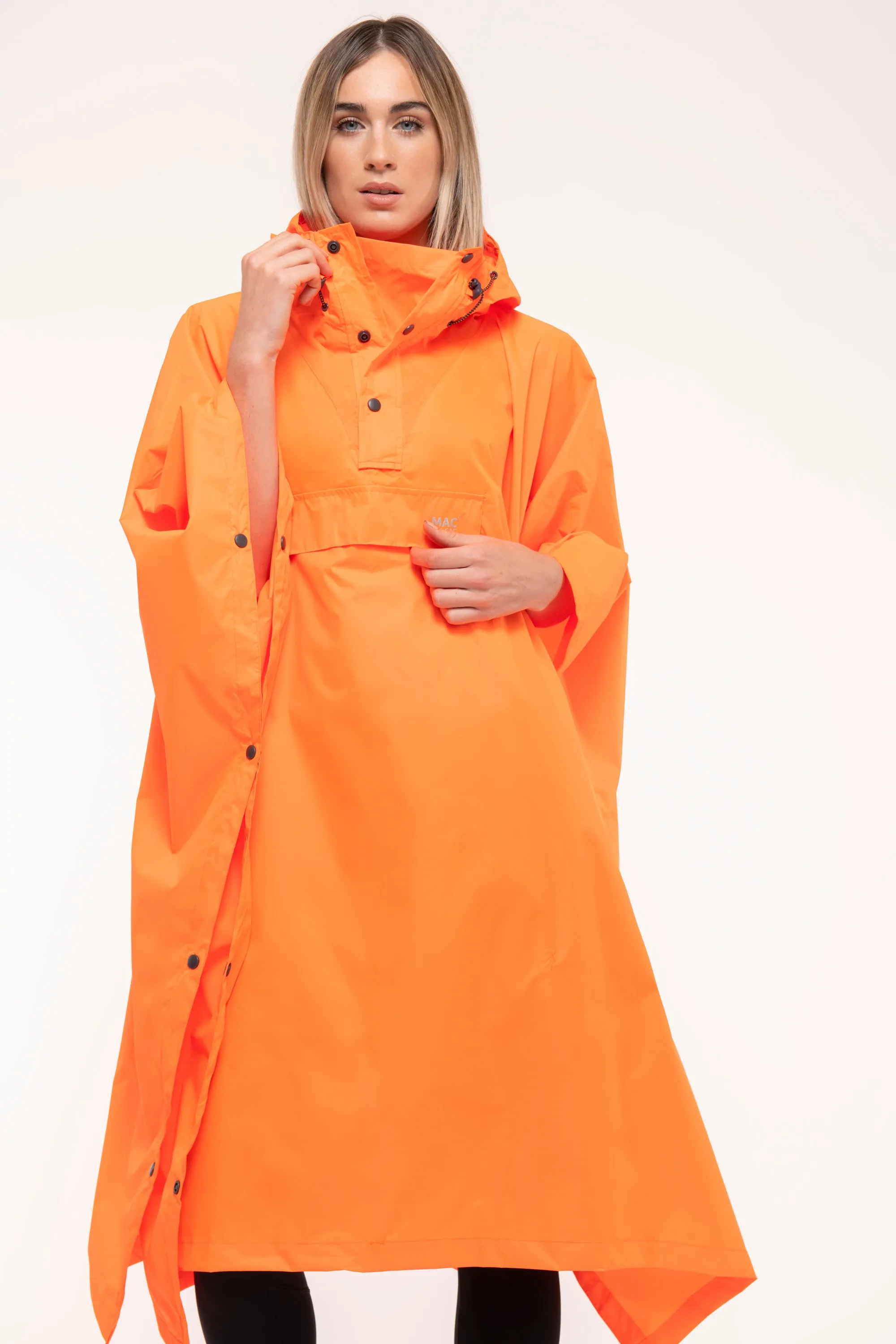 Mac In A Sac Packable Waterproof Unisex Poncho - Neon Orange