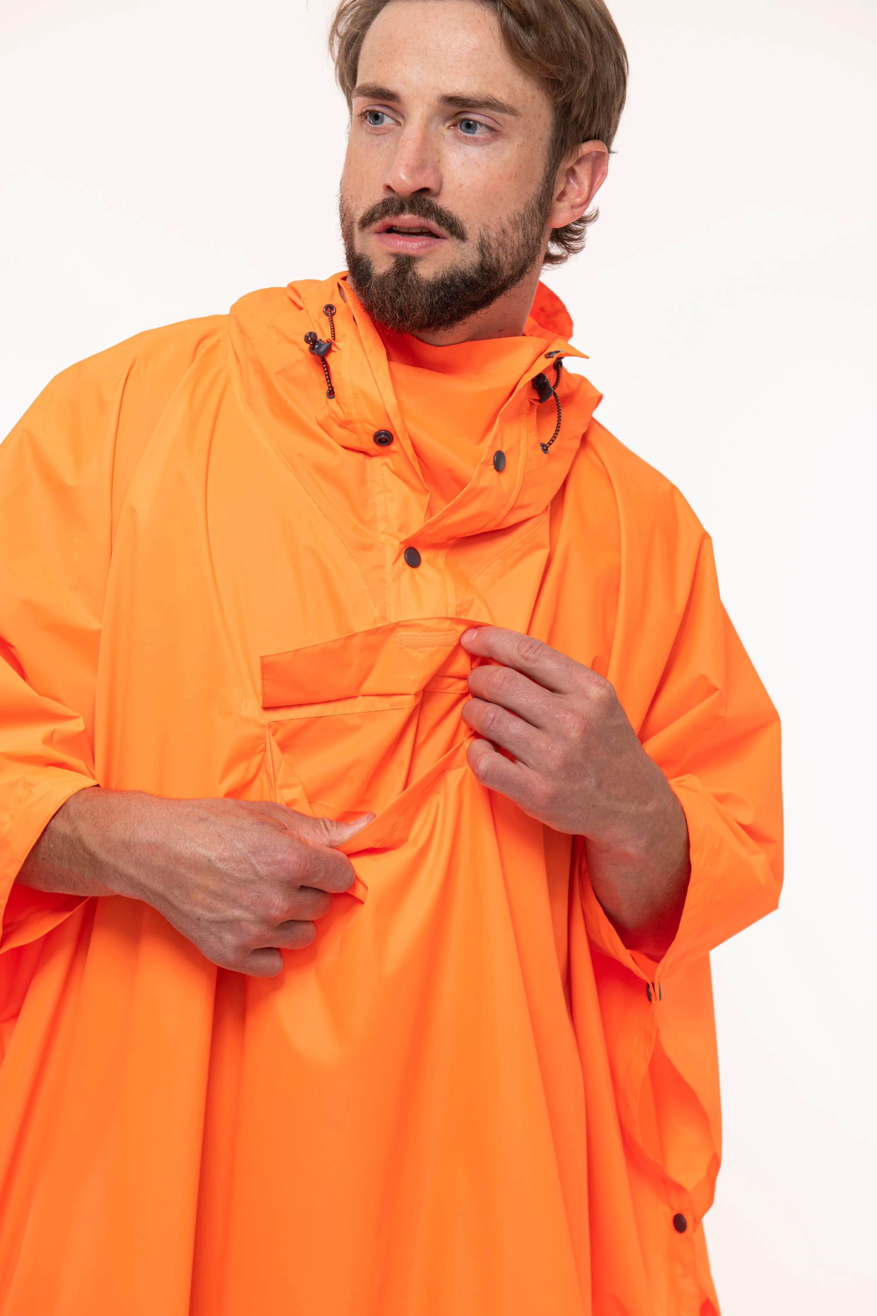 Mac In A Sac Packable Waterproof Unisex Poncho - Neon Orange