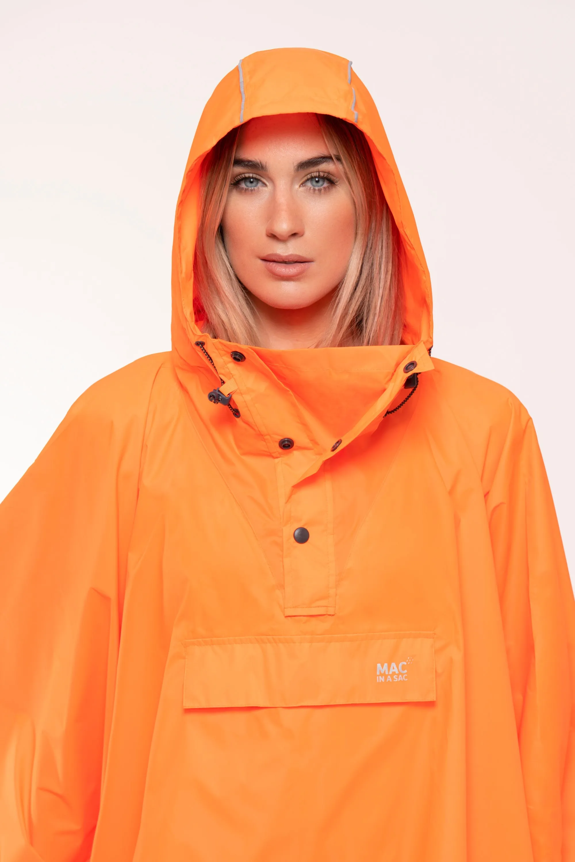 Mac In A Sac Packable Waterproof Unisex Poncho - Neon Orange