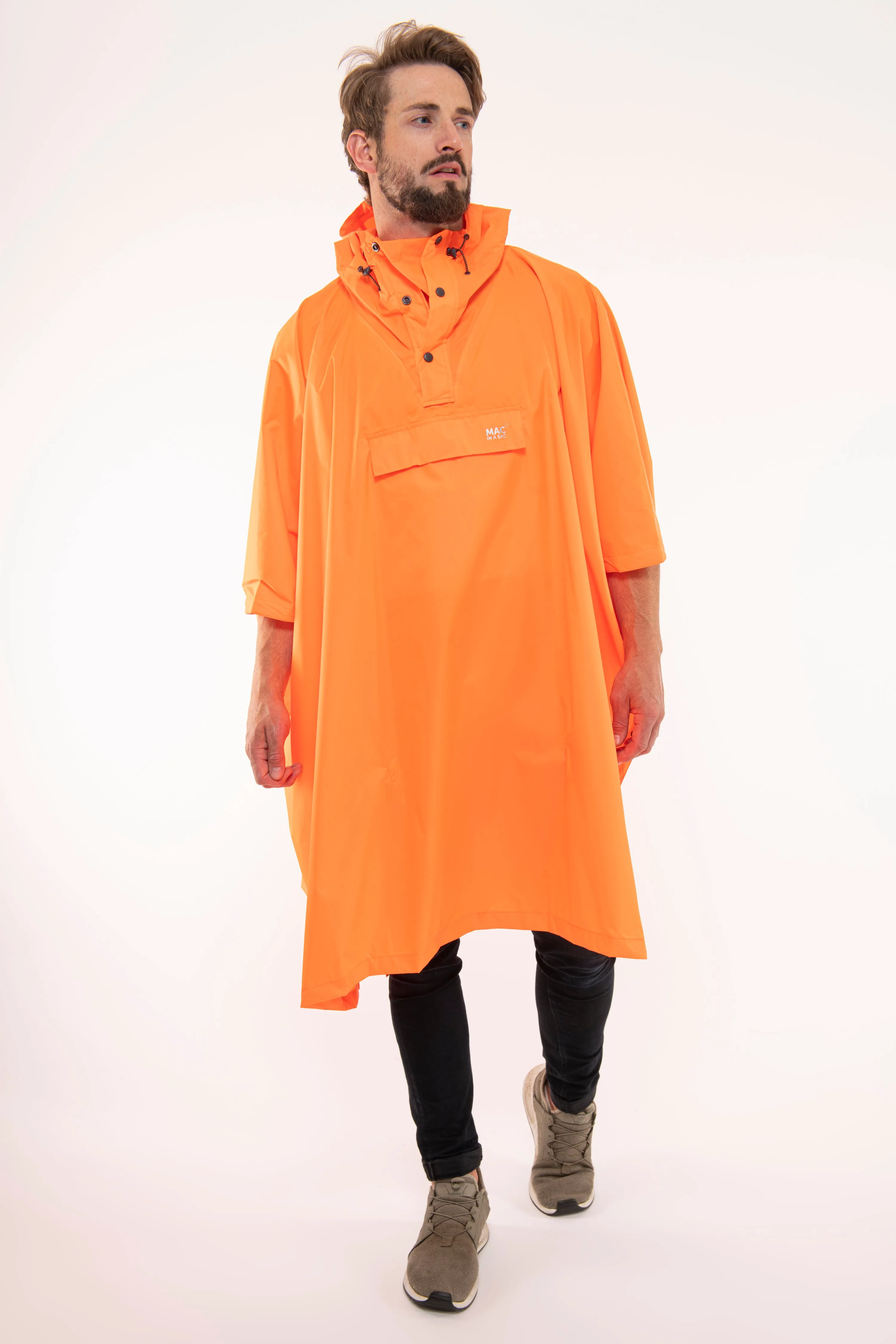 Mac In A Sac Packable Waterproof Unisex Poncho - Neon Orange