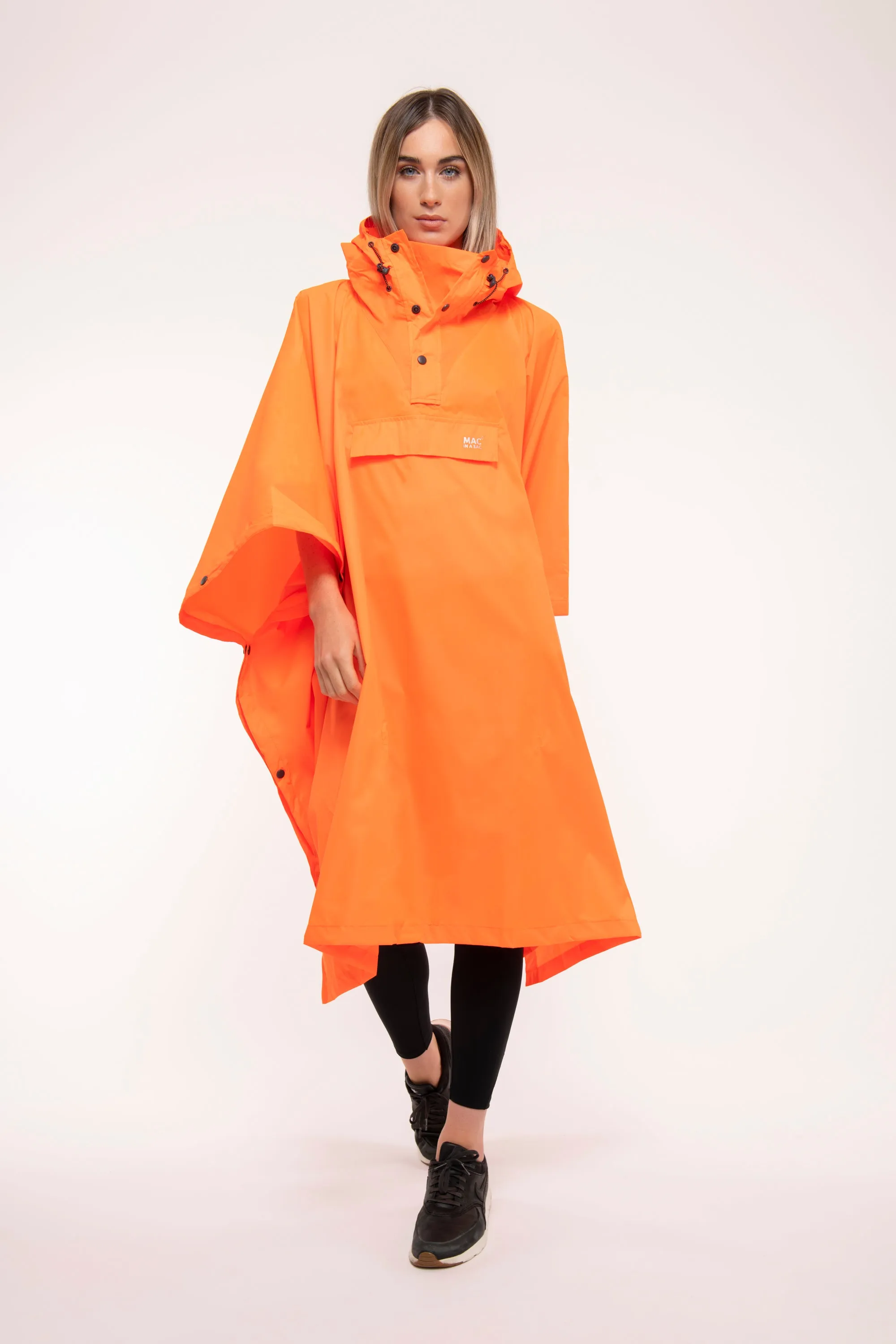 Mac In A Sac Packable Waterproof Unisex Poncho - Neon Orange