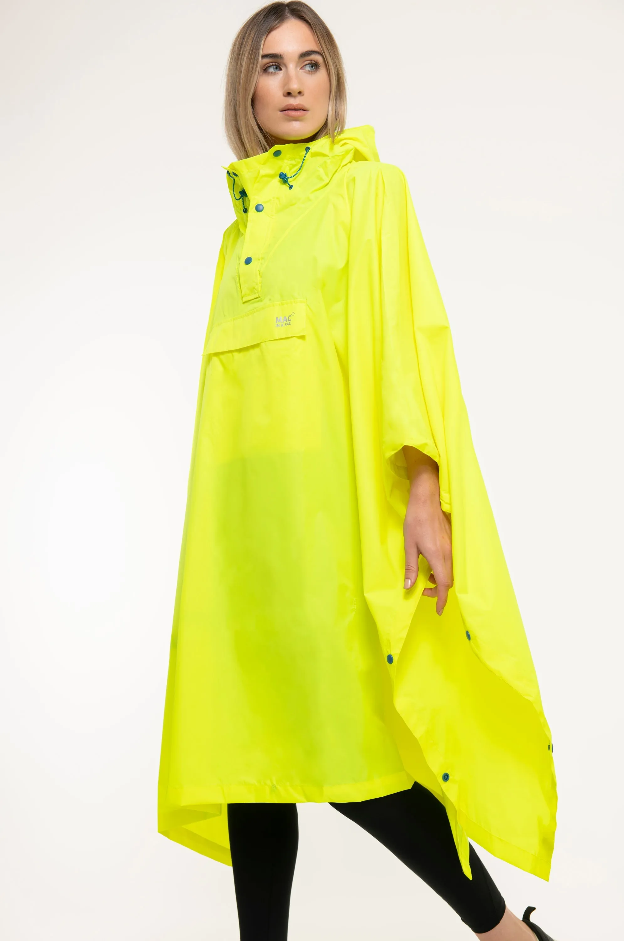 Mac In A Sac Packable Waterproof Unisex Poncho - Neon Yellow