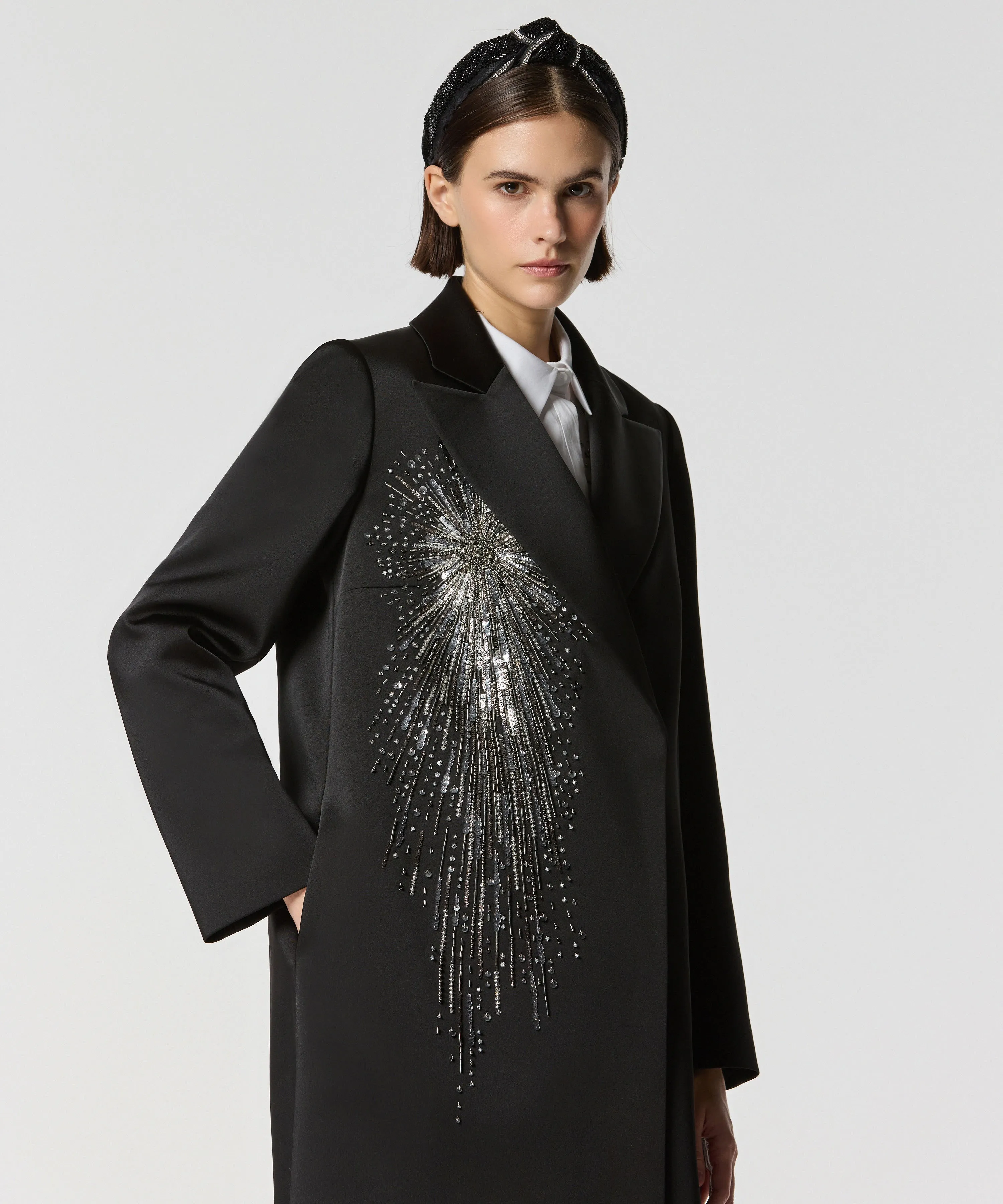 Machka Embroidered Top Coat Black