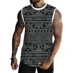 Men's Spring/Summer Printed Regular Fit Crew Neck Vest 15496343YM