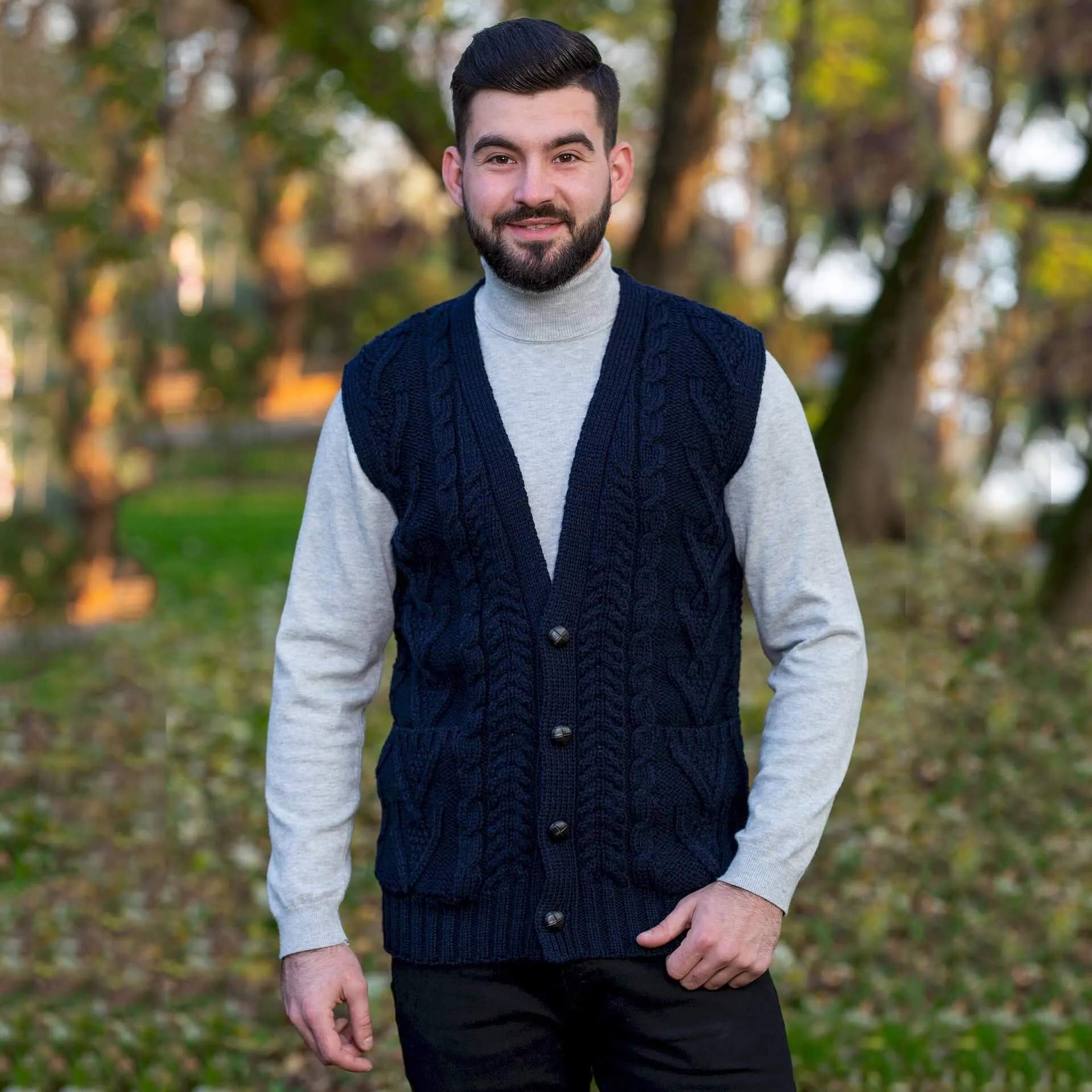 Men's V-Neck Irish Knit Vest