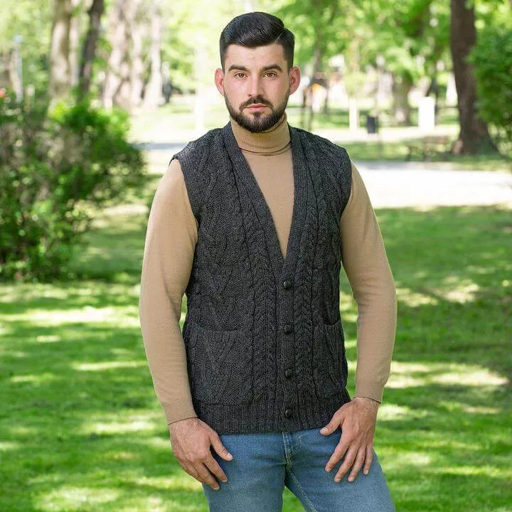 Men's V-Neck Irish Knit Vest