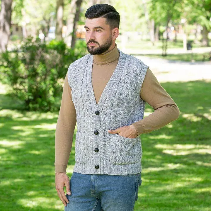 Men's V-Neck Irish Knit Vest