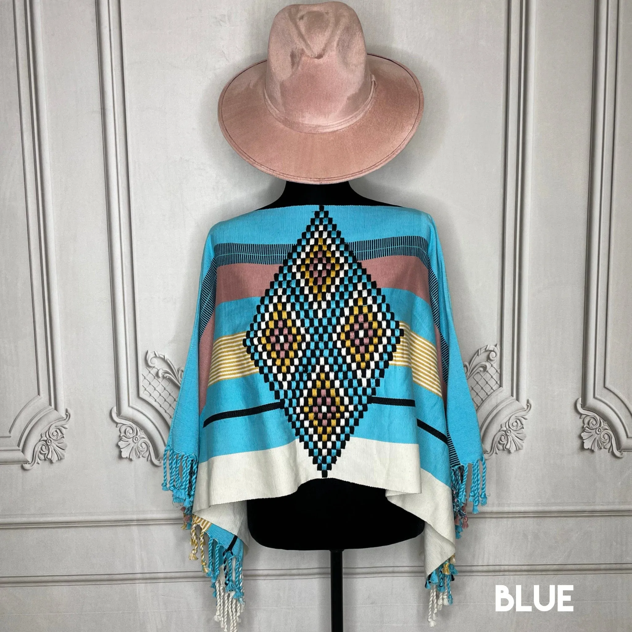 Mexican Cape Poncho Geometric