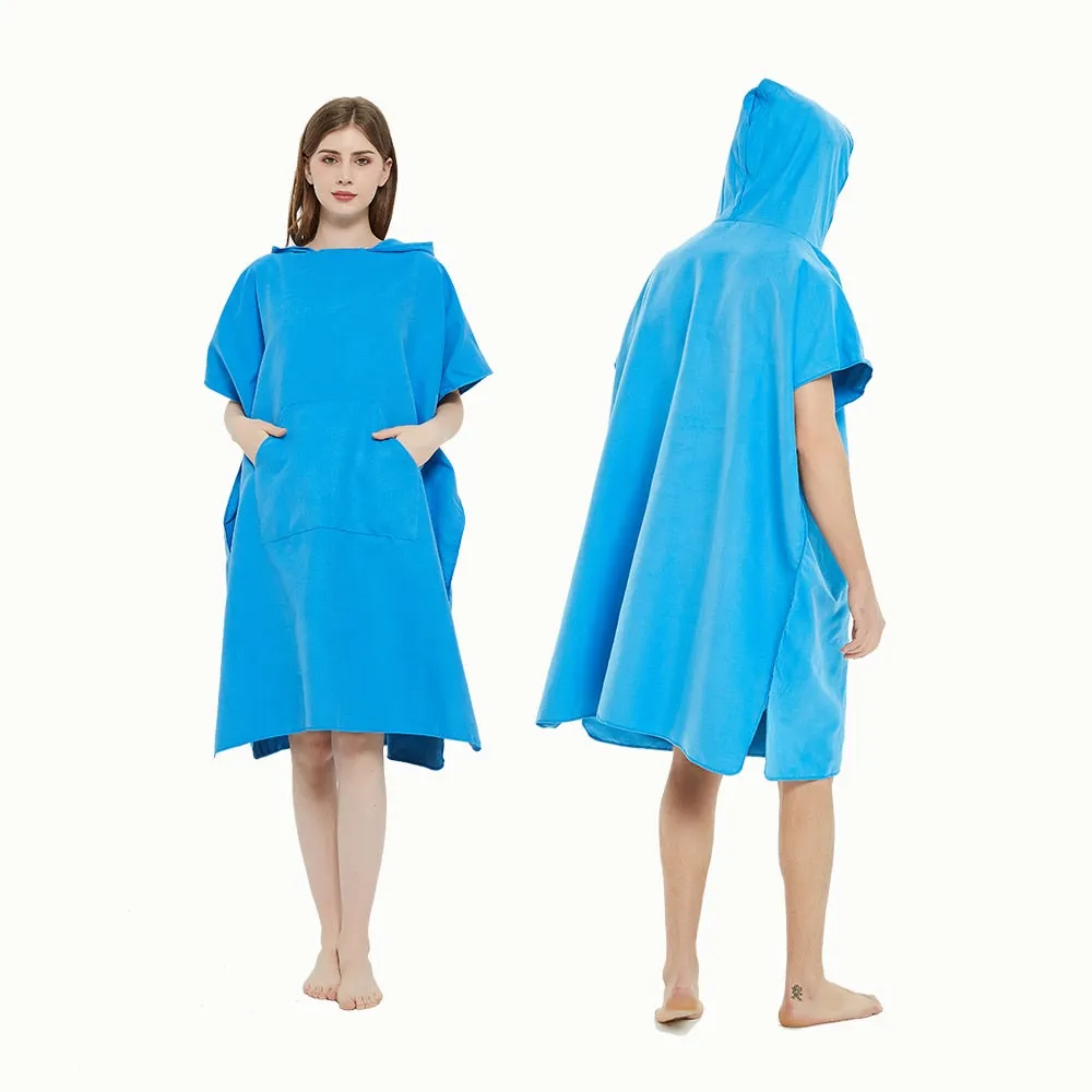 Microfiber  Wetsuit Changing Robe  Hood, Quick Dry Hooded Towels for Swim, Beach & Pool Surf Poncho with Pocket