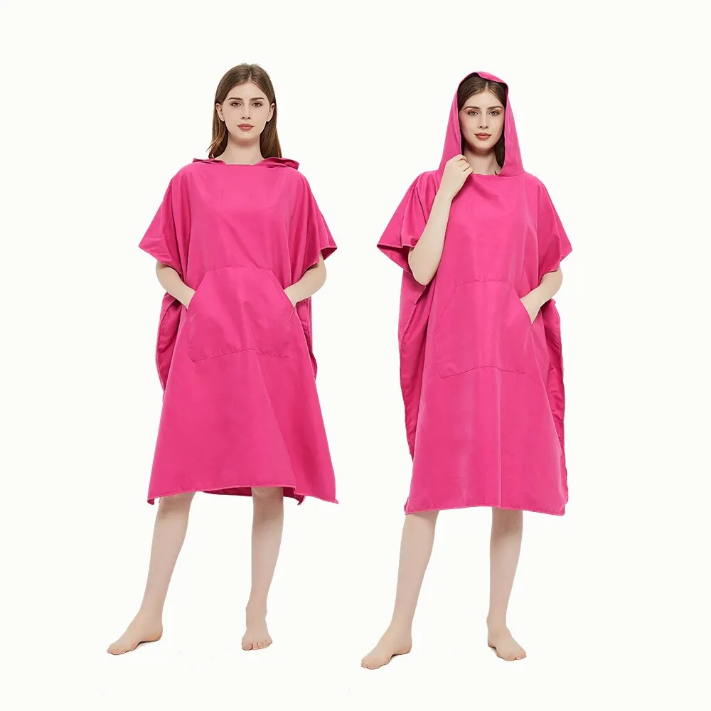 Microfiber  Wetsuit Changing Robe  Hood, Quick Dry Hooded Towels for Swim, Beach & Pool Surf Poncho with Pocket