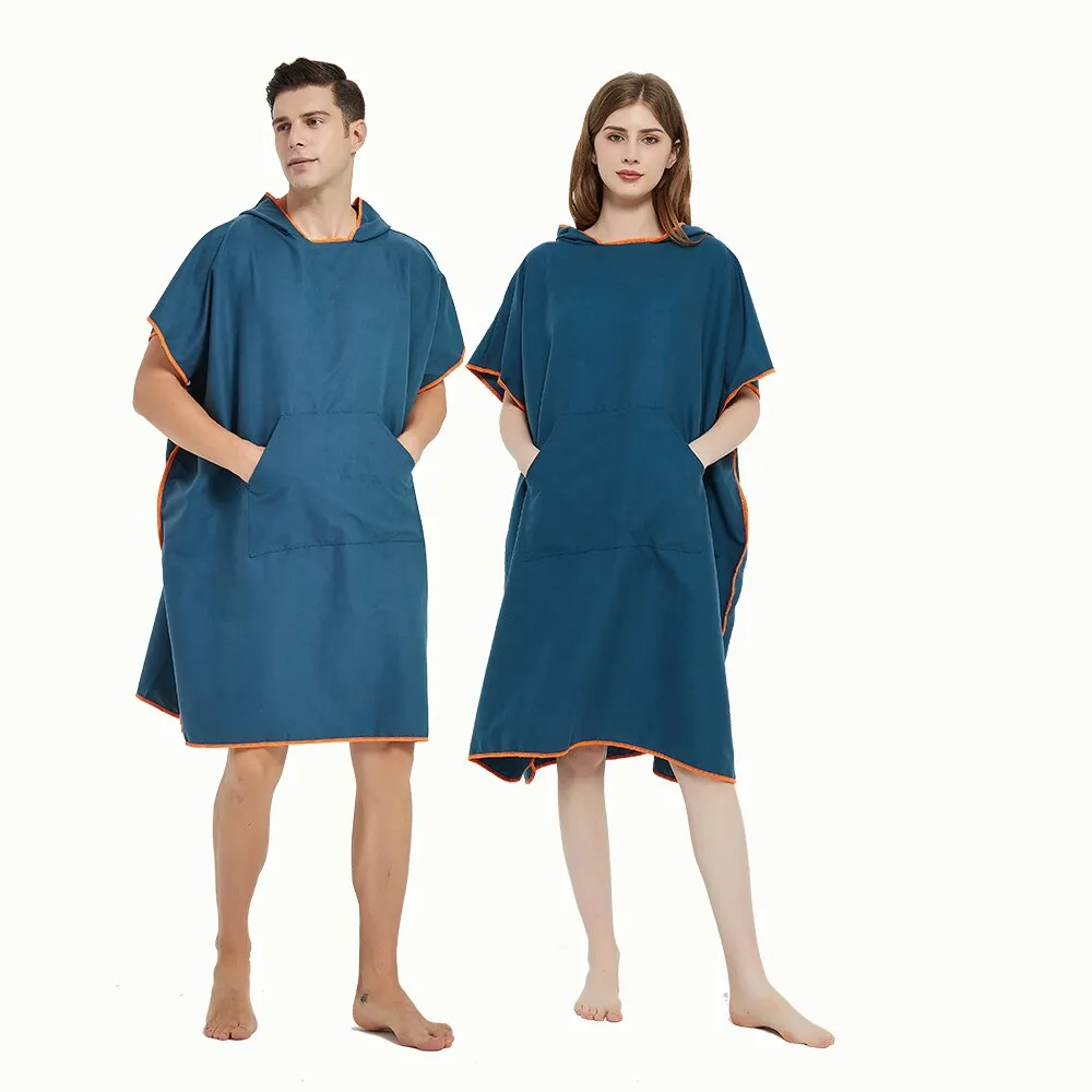 Microfiber  Wetsuit Changing Robe  Hood, Quick Dry Hooded Towels for Swim, Beach & Pool Surf Poncho with Pocket