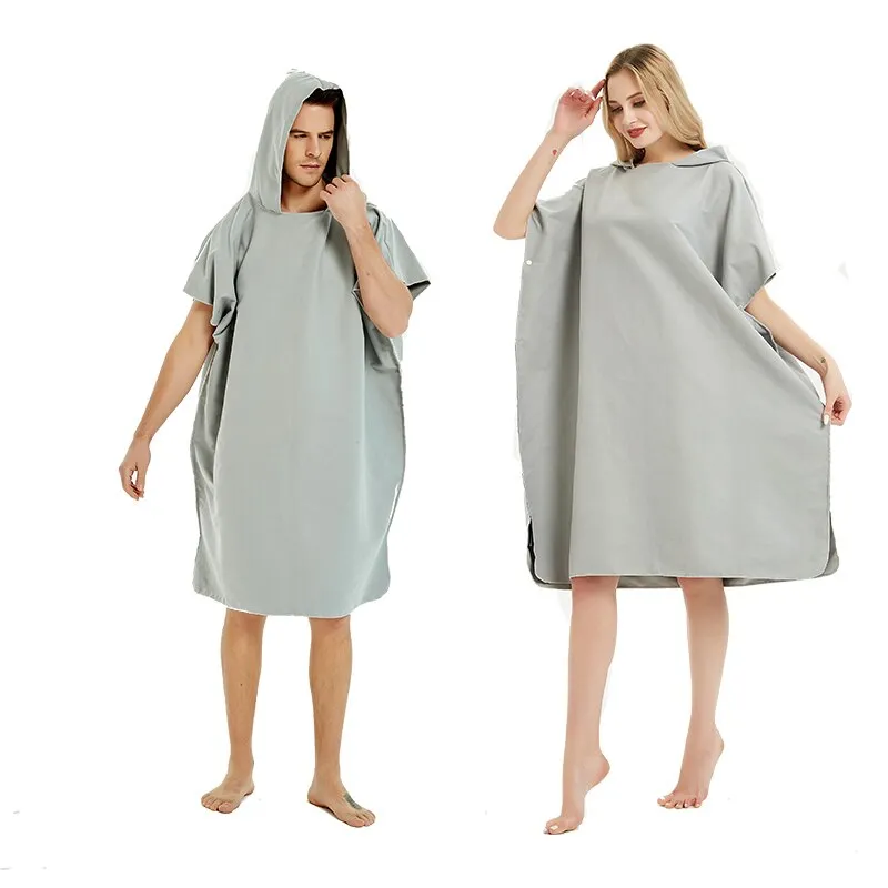 Microfiber  Wetsuit Changing Robe  Hood, Quick Dry Hooded Towels for Swim, Beach & Pool Surf Poncho with Pocket