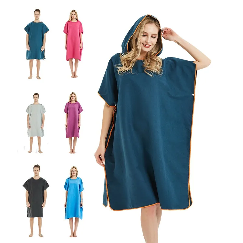 Microfiber  Wetsuit Changing Robe  with Hood, Quick Dry Hooded Towels for Swim, Beach Surf Poncho Compact & Lightweight