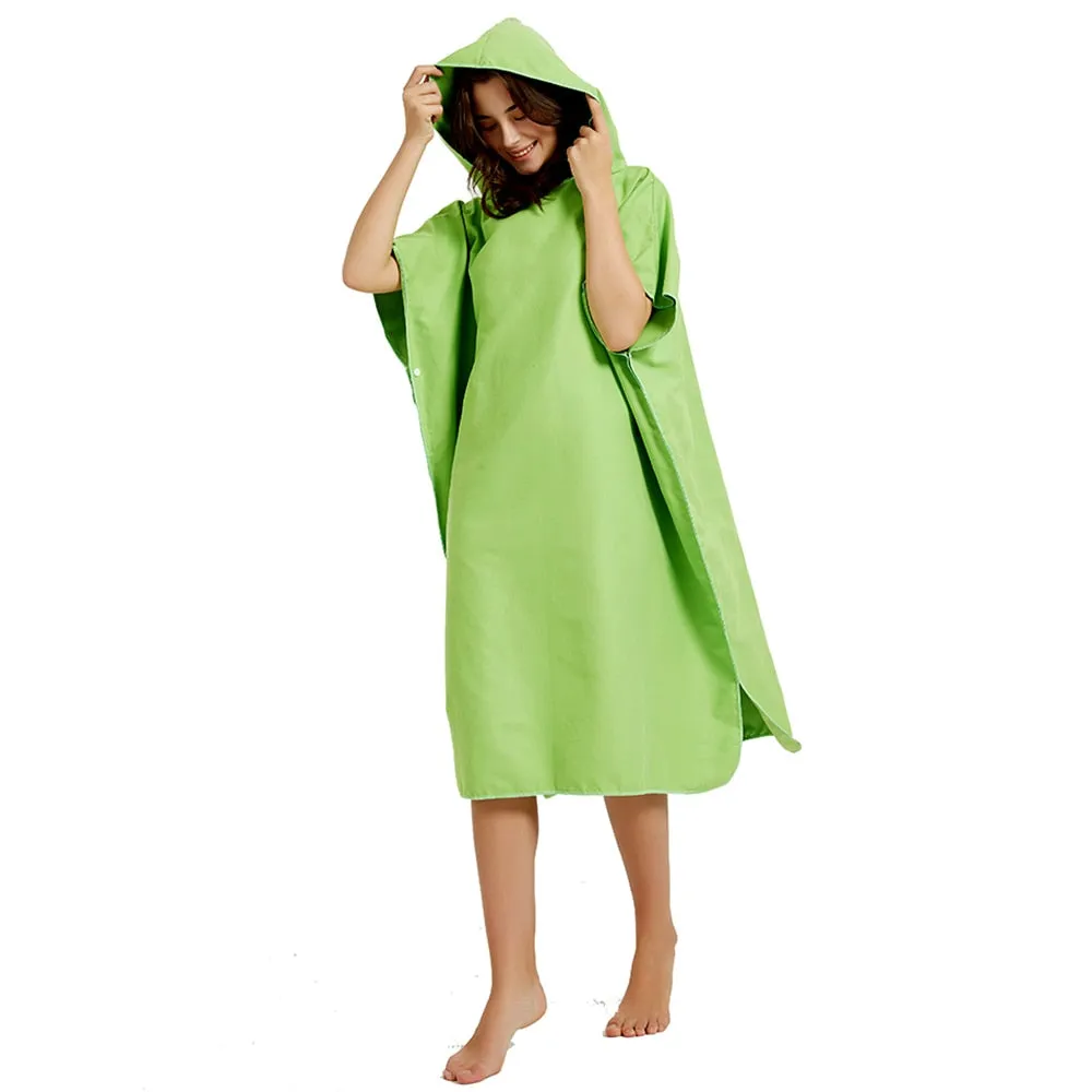 Microfiber  Wetsuit Changing Robe  with Hood, Quick Dry Hooded Towels for Swim, Beach Surf Poncho Compact & Lightweight