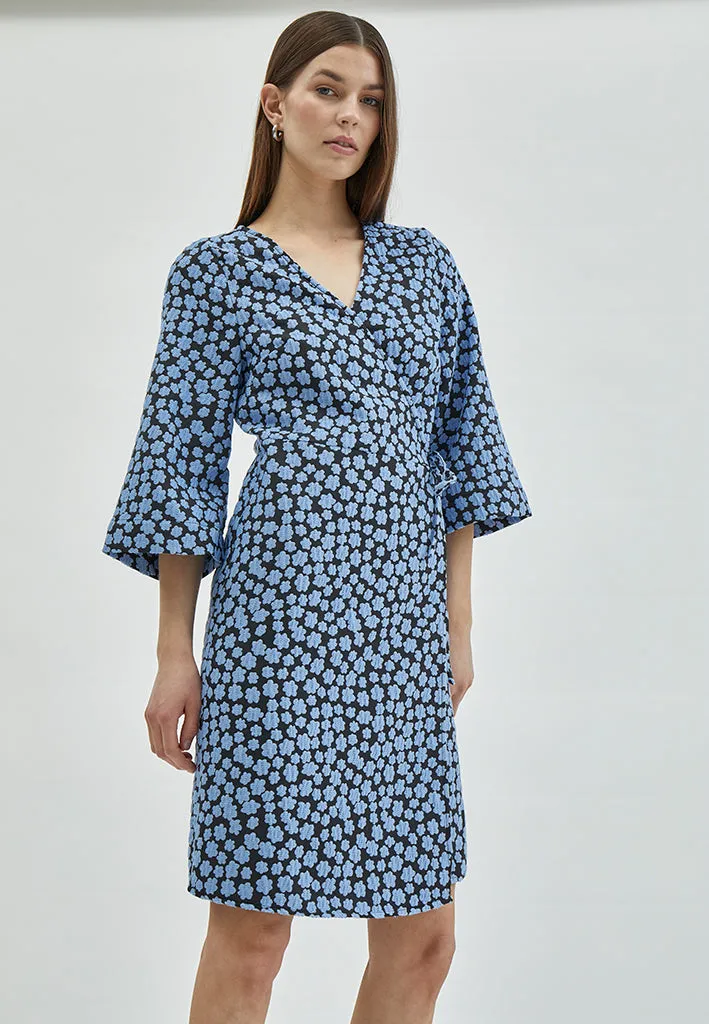 MSKatrina Wrap Dress - Ice Blue Print