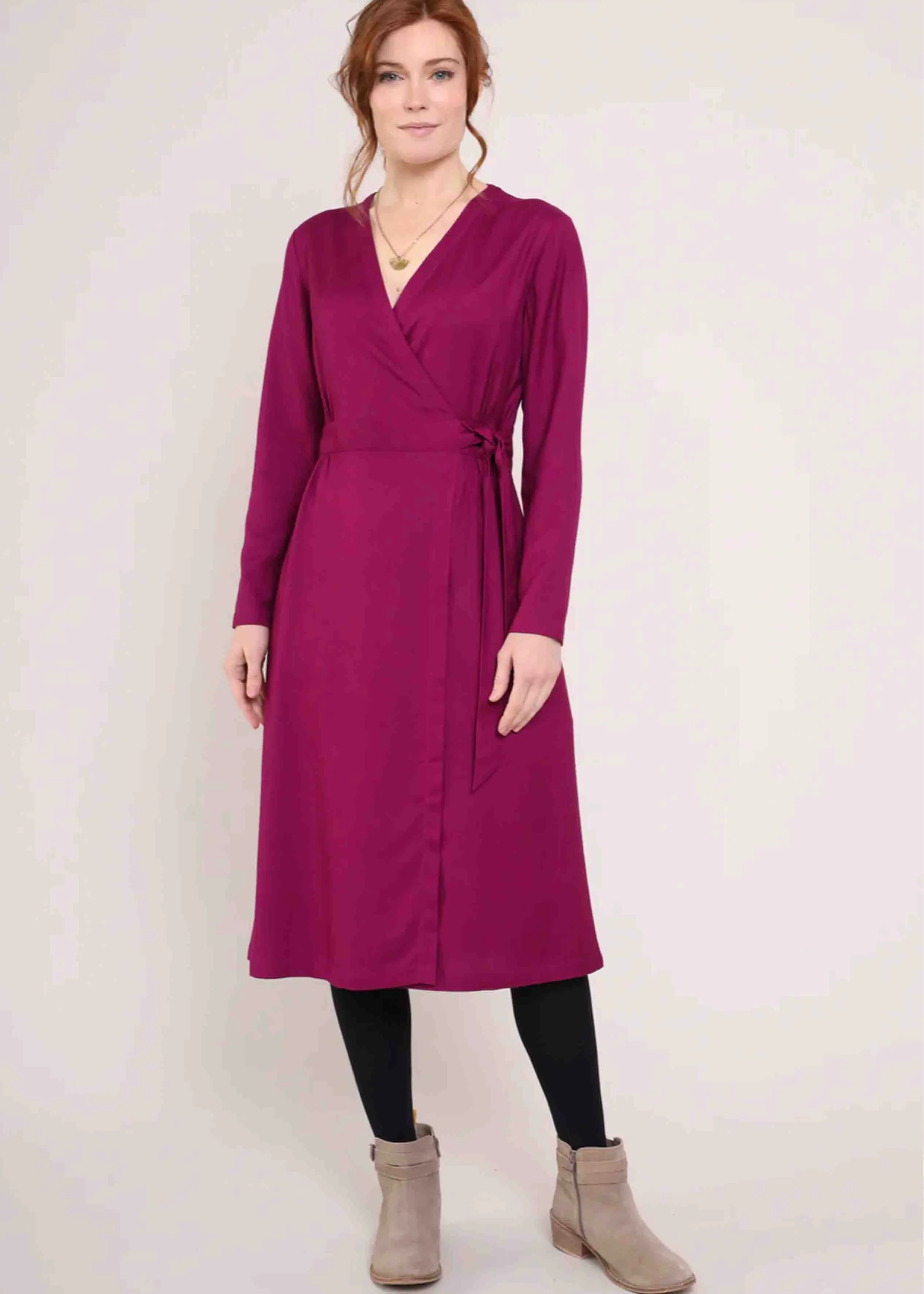 Nadia Fully Opening Tie Fastening Wrap Dress