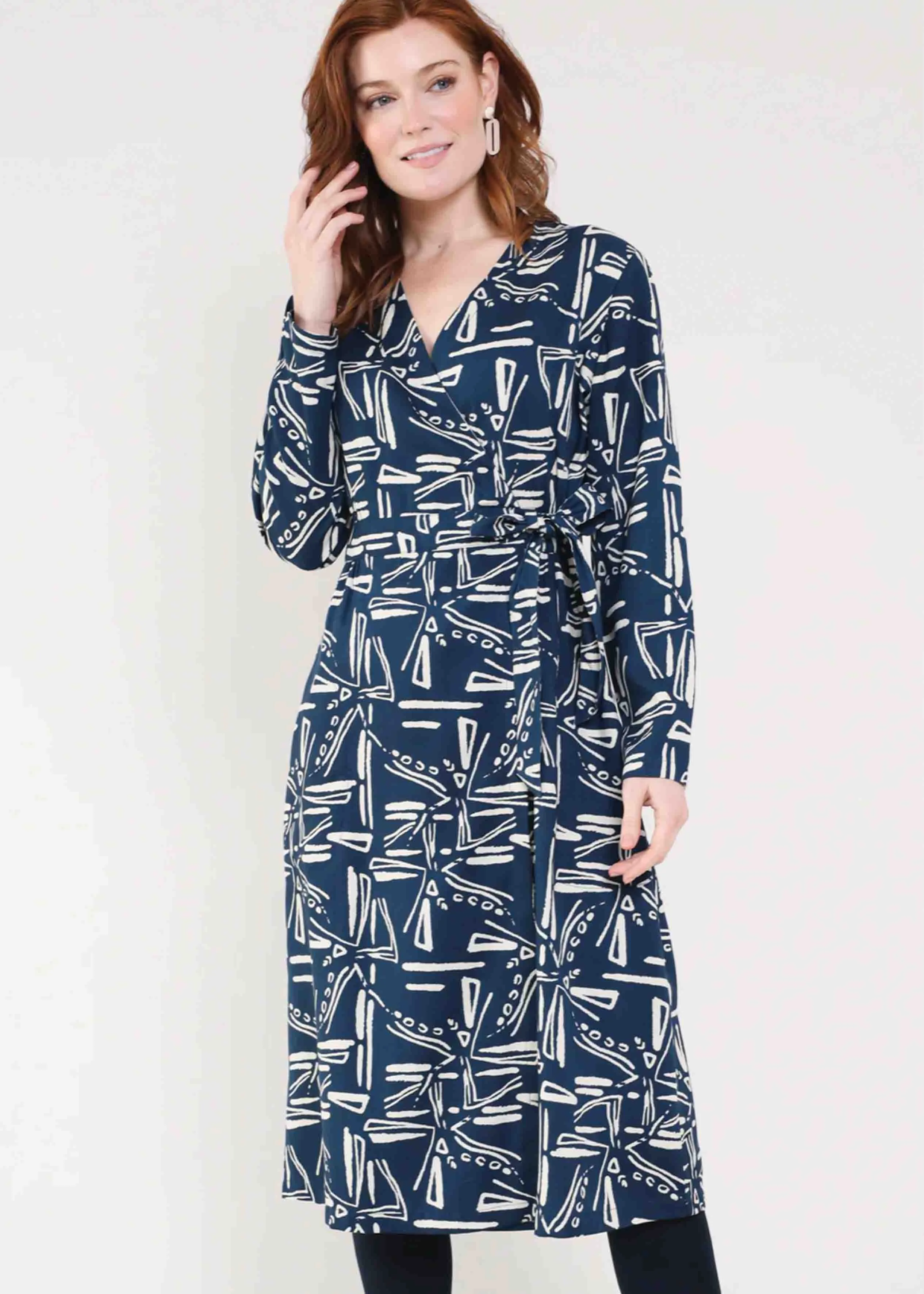 Nadia Fully Opening Tie Fastening Wrap Dress