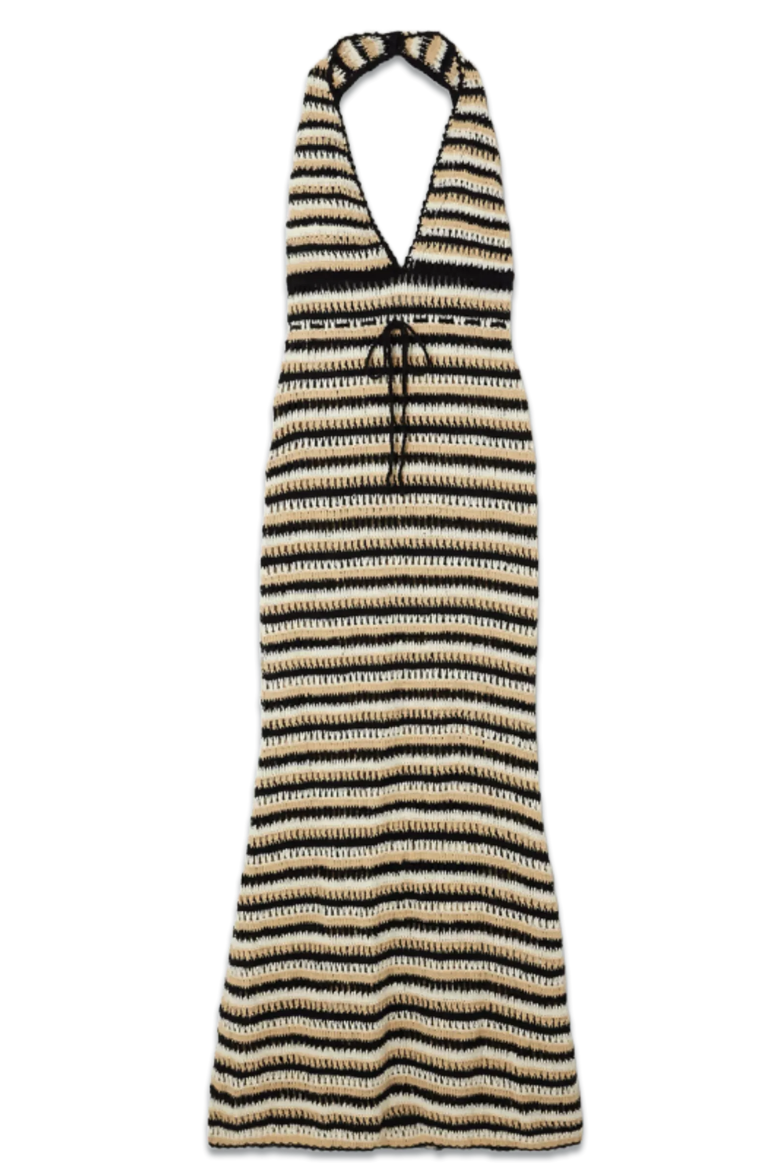   NET SUSTAIN Torcello Striped Crocheted Cotton Maxi Dress