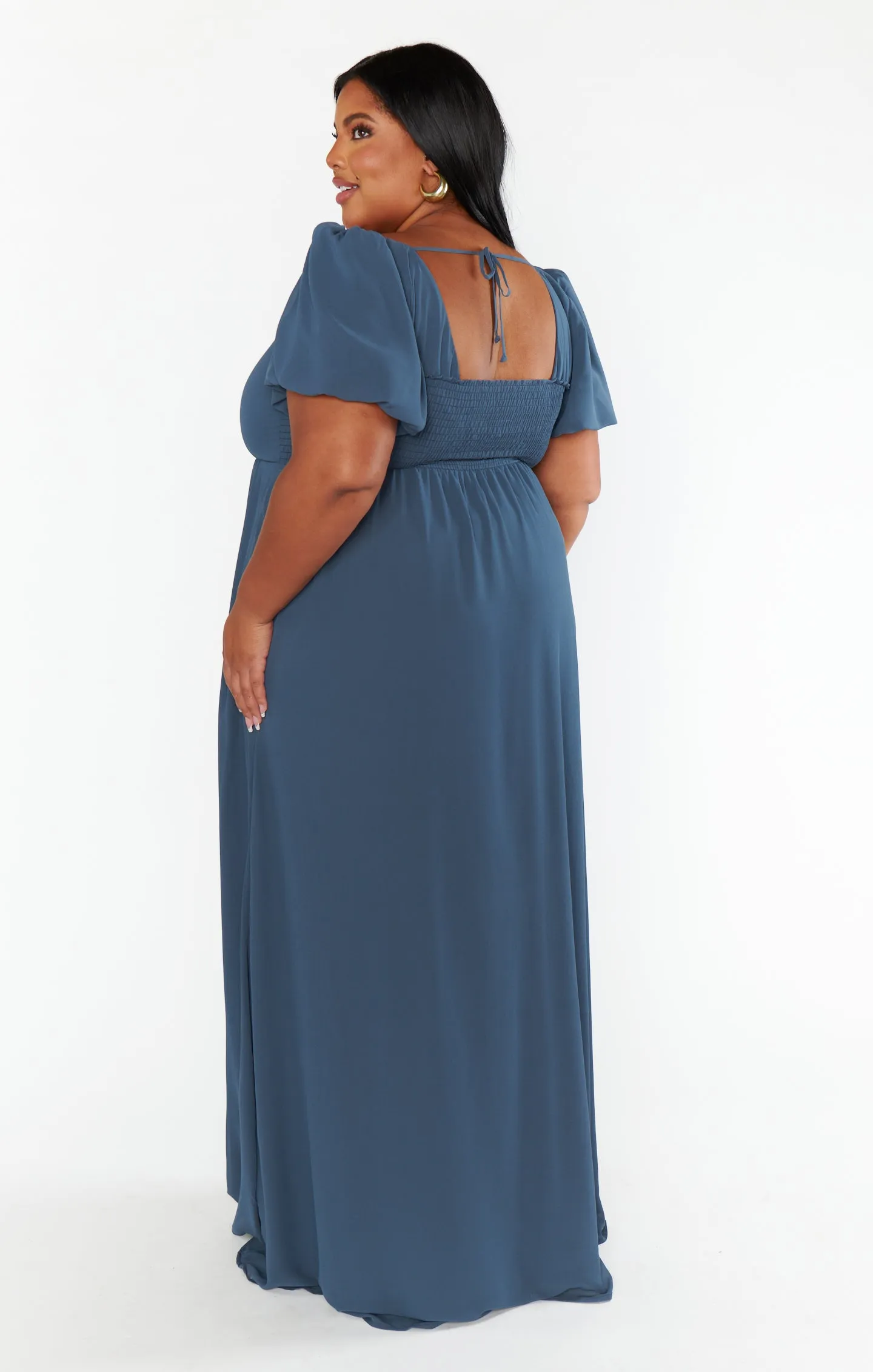 Nora Maxi Dress ~ Slate Blue Chiffon