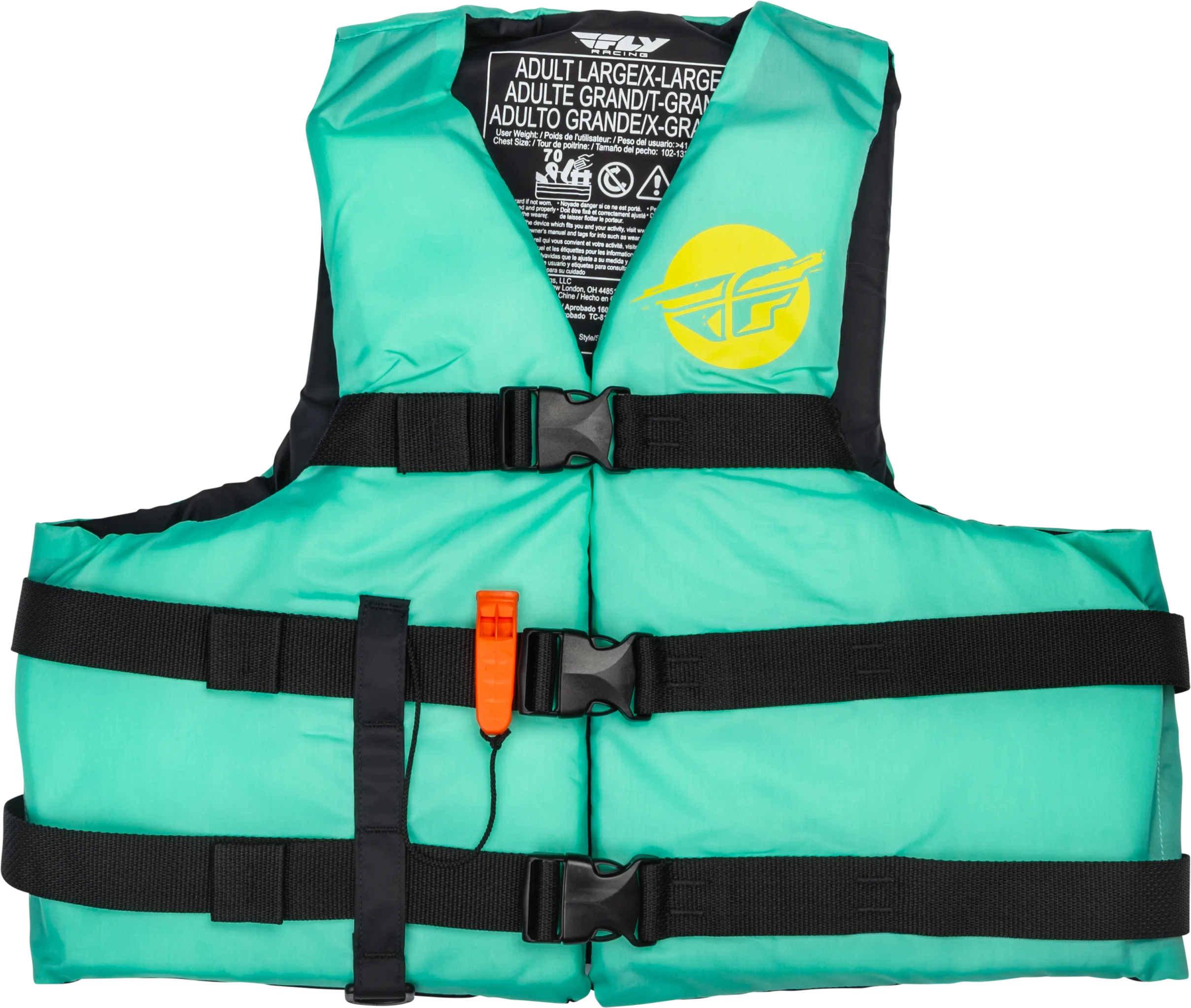 NYLON FLOTATION VEST SEAFOAM GREEN/YELLOW XS