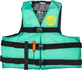 NYLON FLOTATION VEST SEAFOAM GREEN/YELLOW XS