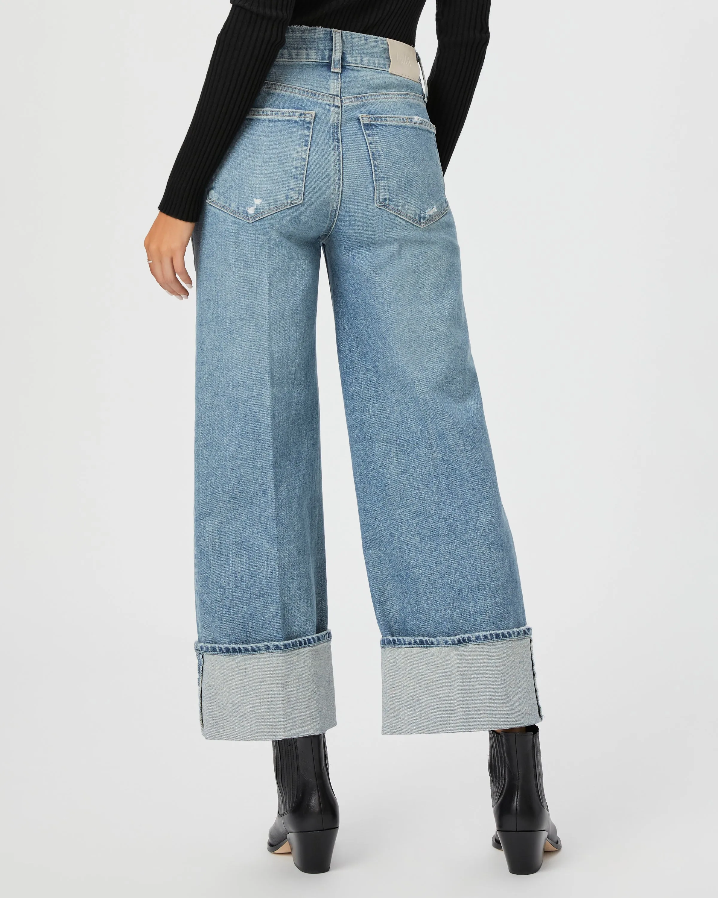 Paige Sasha Ankle Wide Leg Jean in Storybook Distressed