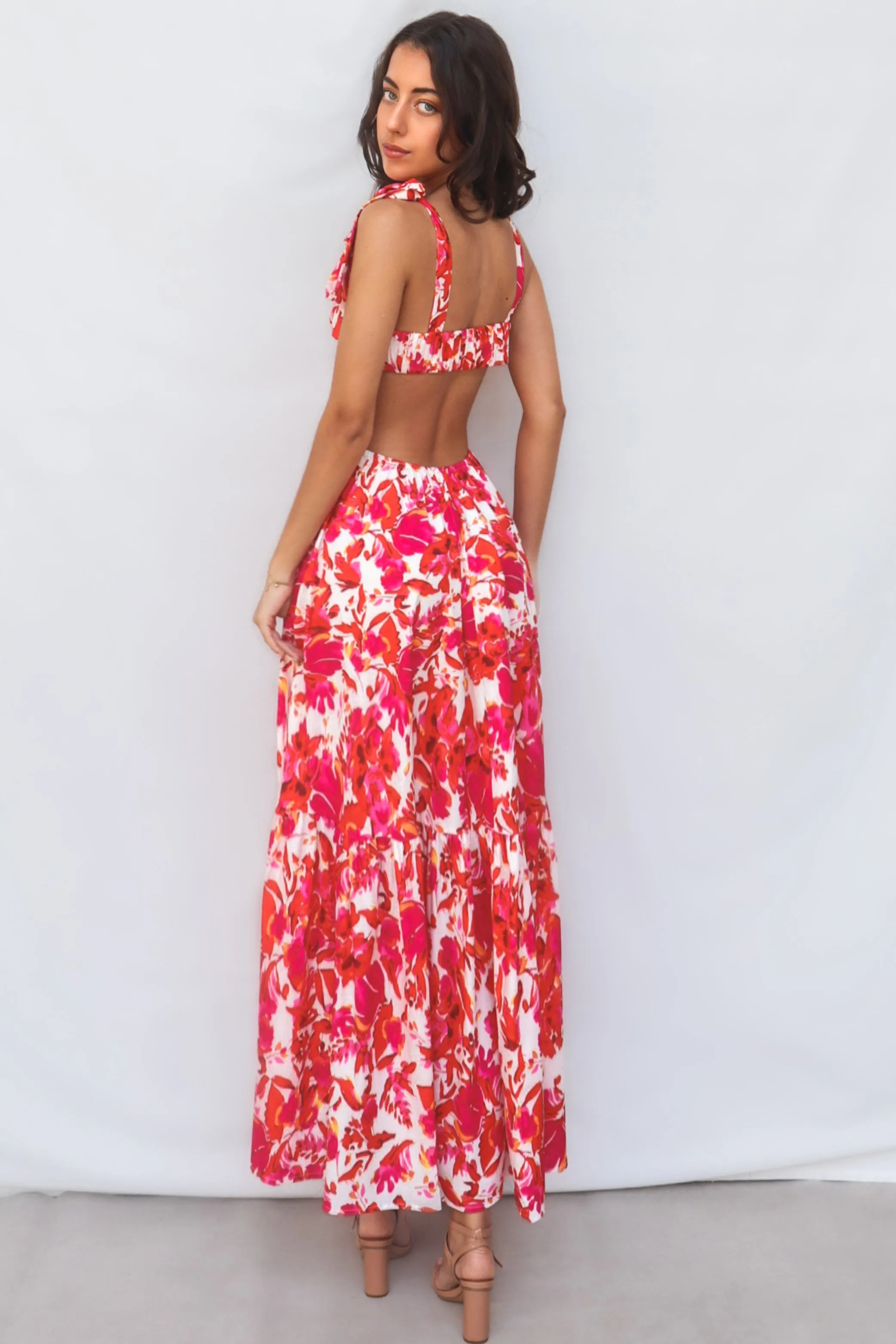 Pedro Maxi Dress - Red Floral