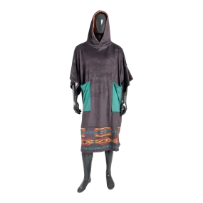 PLUSH PONCHO DUO BLACK NATIVE