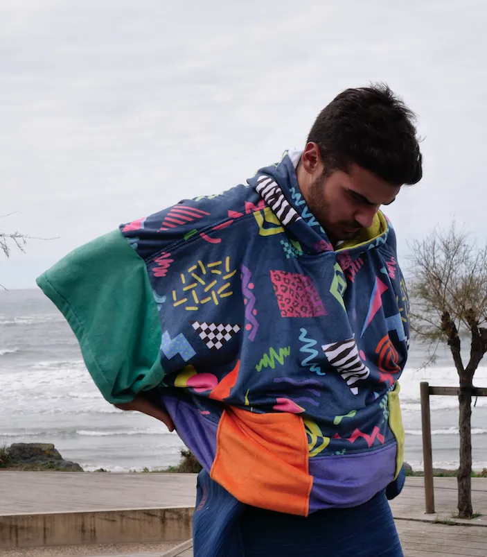 PLUSH PONCHO - DUO MULTI NEON