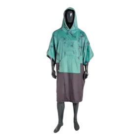 PLUSH PONCHO - UNO TEAL MARBLE