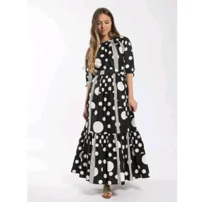 Polka Dot Tiered Maxi Dress