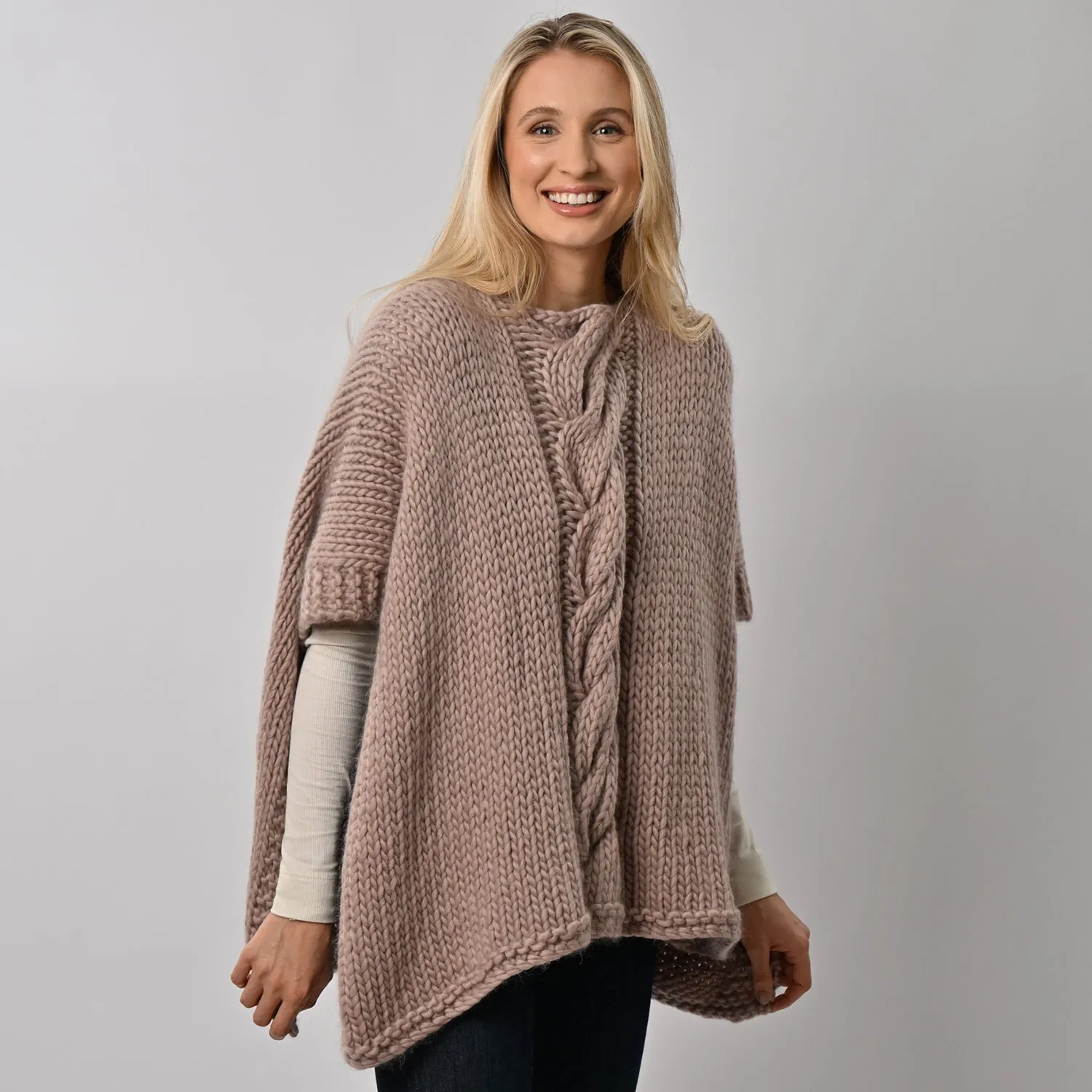 Poncho Knitting Kit - Anna Lou in Mink