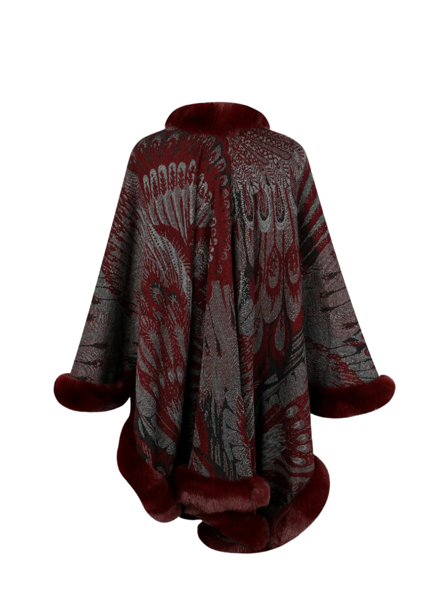 Printed Open Front Poncho