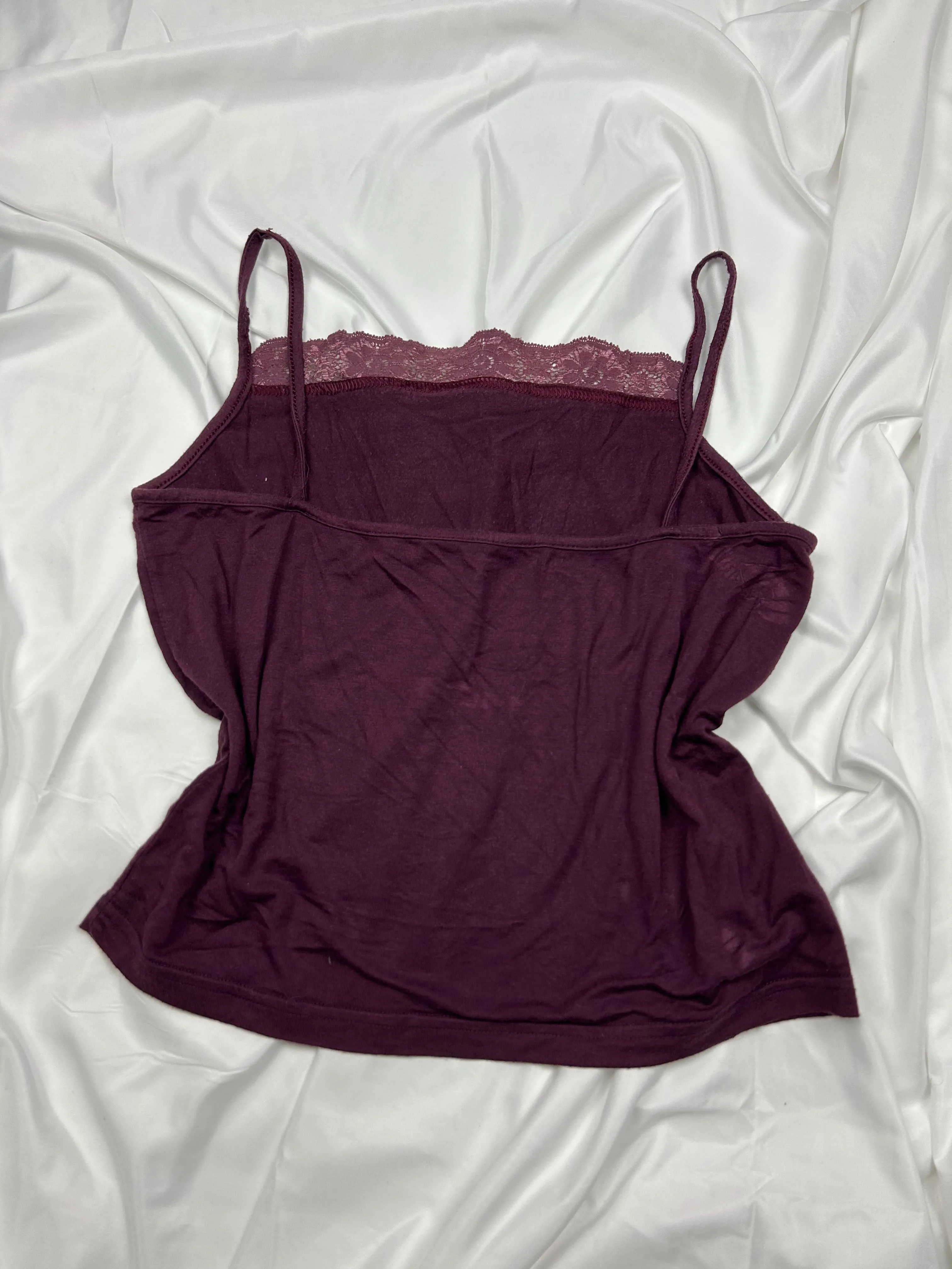 Purple lace detail cami top (S/M)