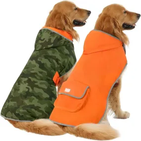 Reversible Dog Raincoat Hooded Slicker