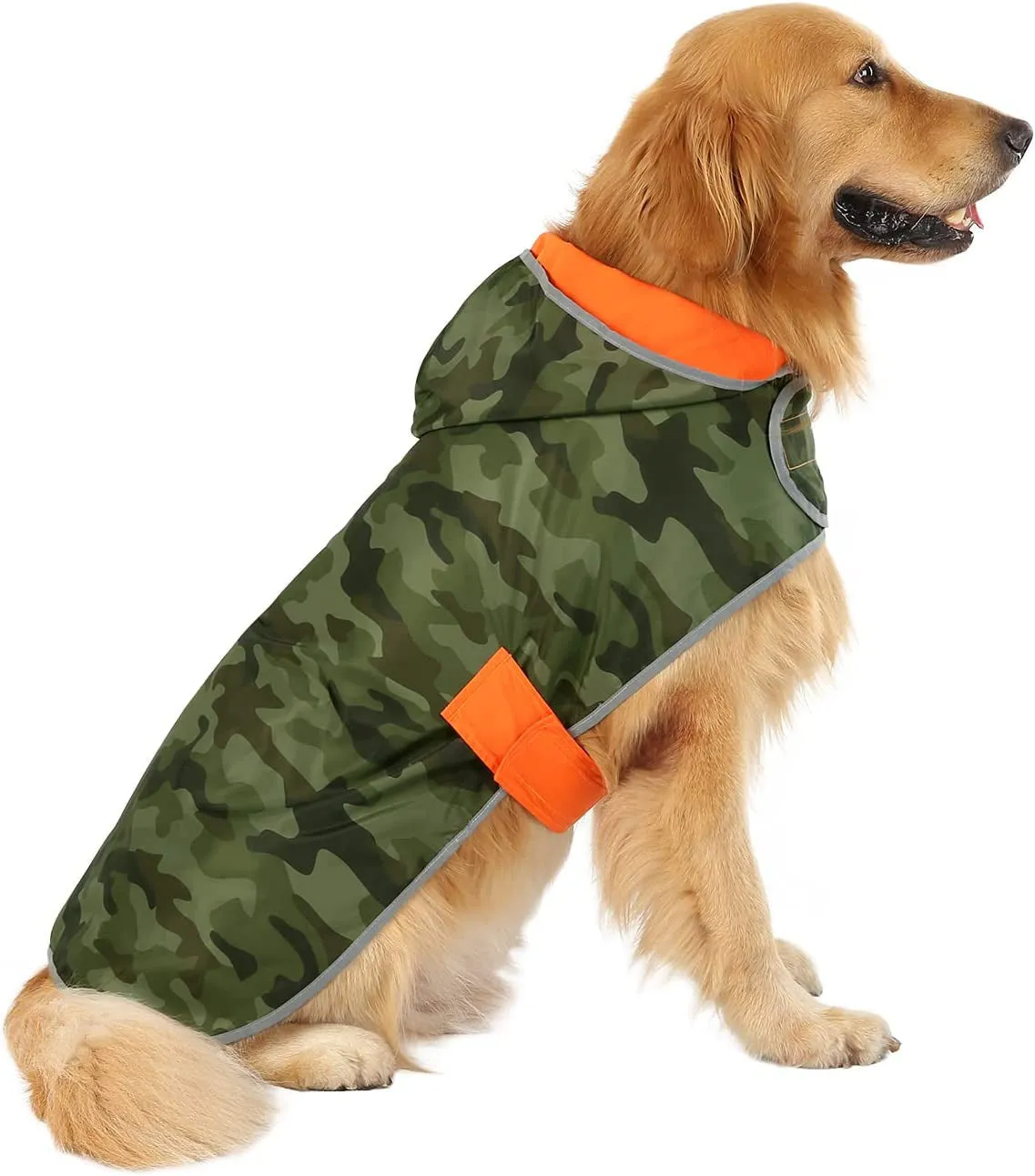 Reversible Dog Raincoat Hooded Slicker