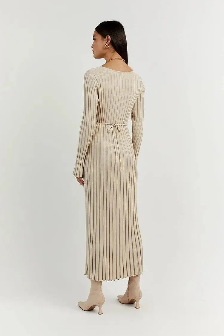 Ribbed Long Sleeve Maxi Dress